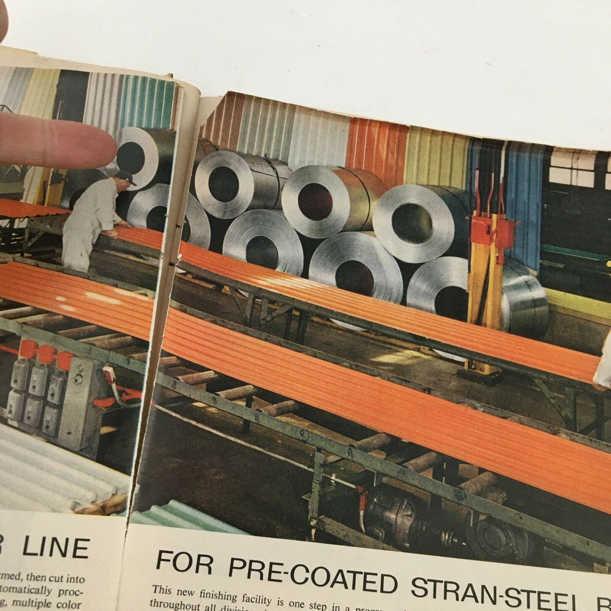 Another inside page of Time Magazine October 20, 1961 displaying colorful photos of a steel production facility.