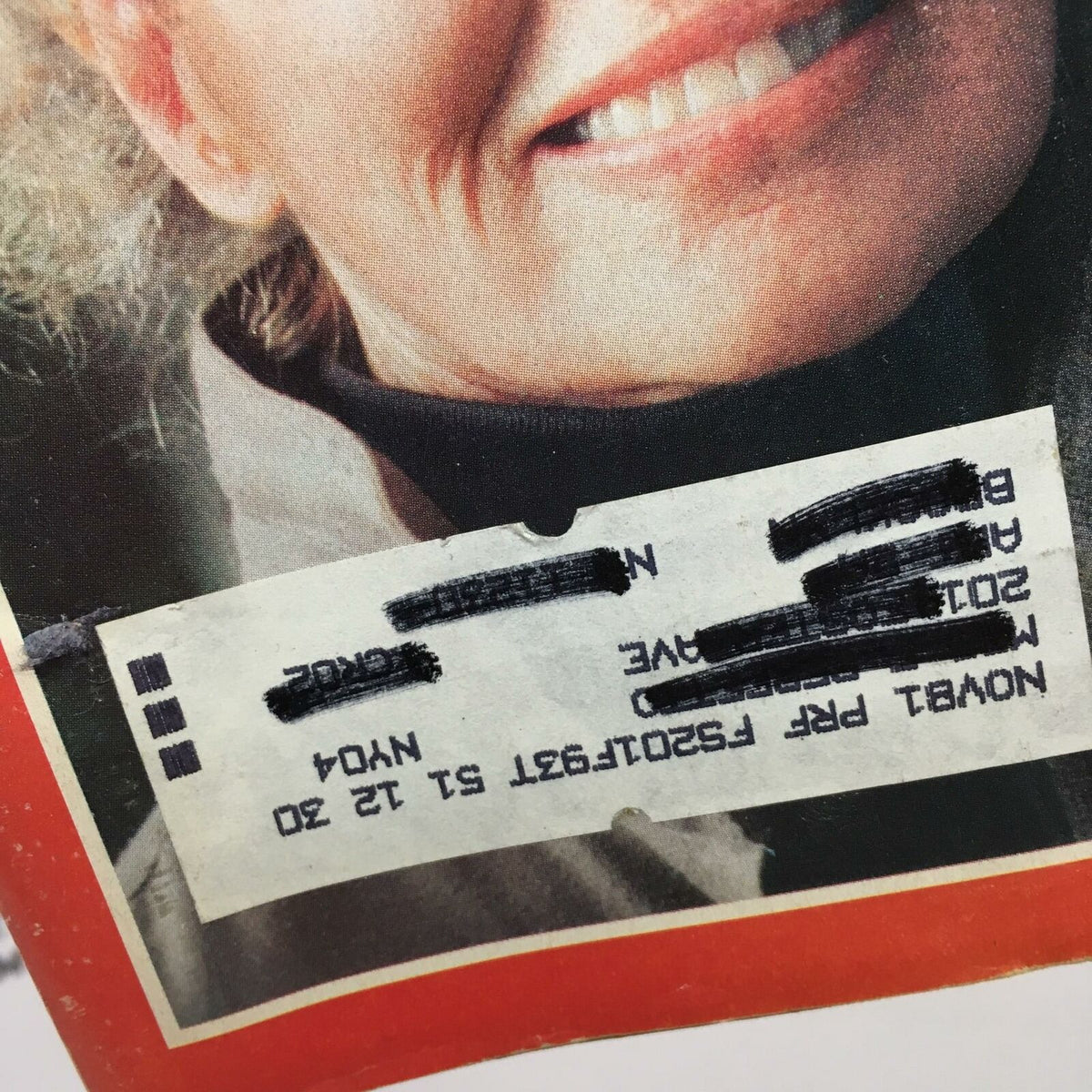 Close-up of Time Magazine cover from November 16, 1981 highlighting details including a price tag and barcode, featuring Hepburn and Fonda.