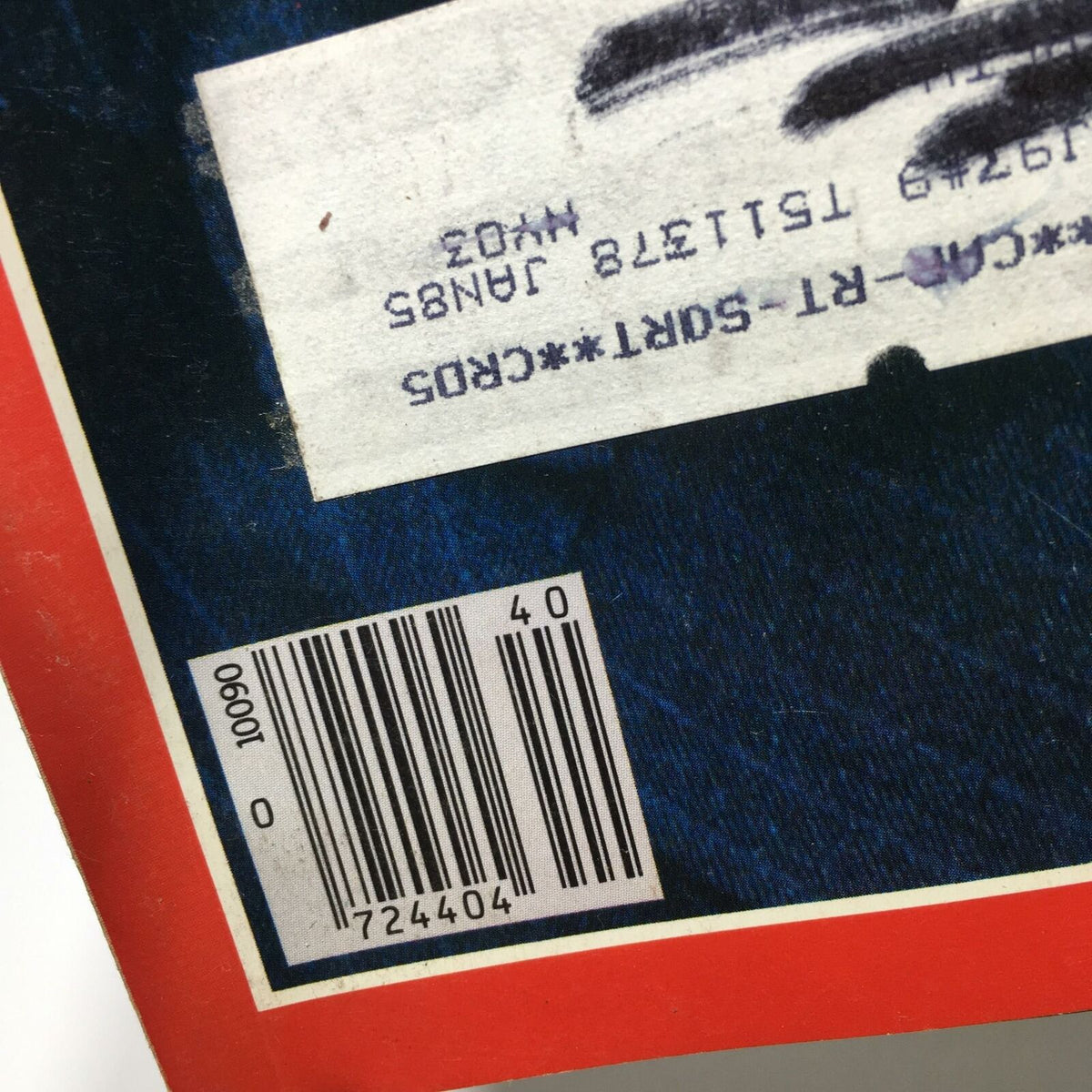 Close-up of the back cover of the Time Magazine from October 1, 1984 featuring Andrei Gromyko, showcasing a barcode and an original address label, highlighting the magazine's authenticity.