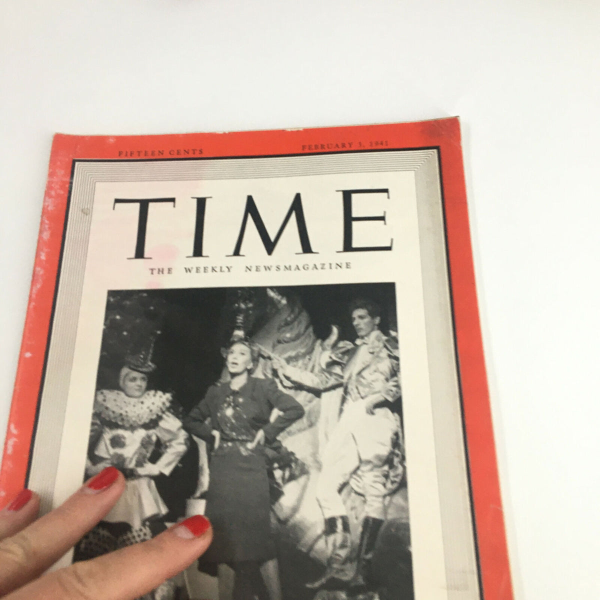 Cover of VTG Time Magazine February 3, 1941, featuring Gertrude Lawrence and theatrical figures, showcasing vintage design and historical significance.