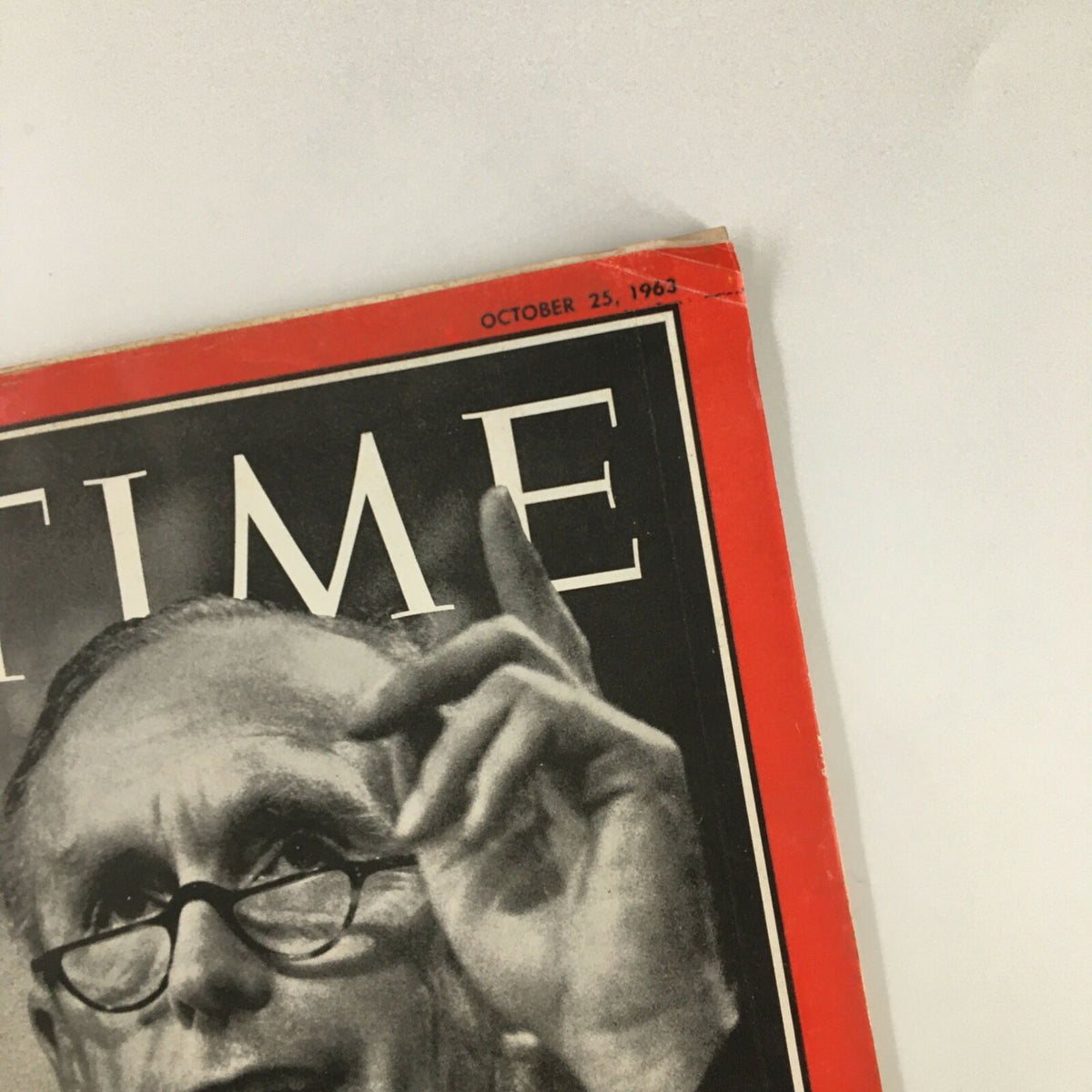 Detail of the cover of VTG Time Magazine dated October 25, 1963, Vol 82 #17, highlighting the title and an image of Britain's Lord Alec Douglas-Home.