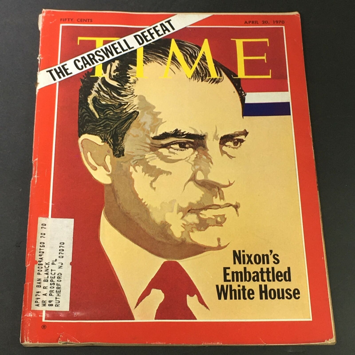 VTG Time Magazine April 20 1970 cover featuring Richard Nixon and the headline 'The Carswell Defeat'