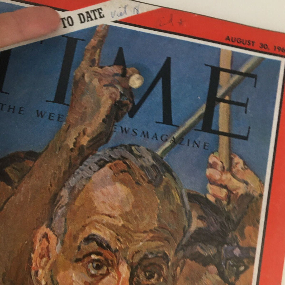 Time Magazine August 30 1963 cover featuring a detailed illustration of Roy Wilkins, a prominent civil rights leader, emphasizing its historic significance and vintage charm.