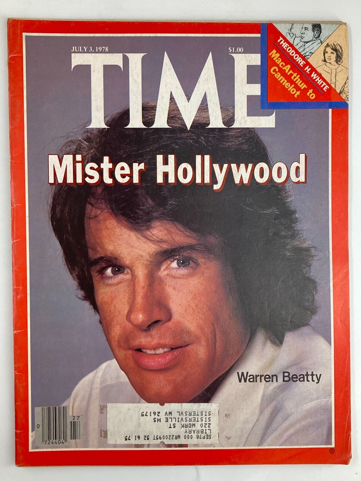 Vintage Time Magazine July 3 1978 cover featuring Warren Beatty labeled as Mister Hollywood, with prominent headlines and vintage aesthetic.