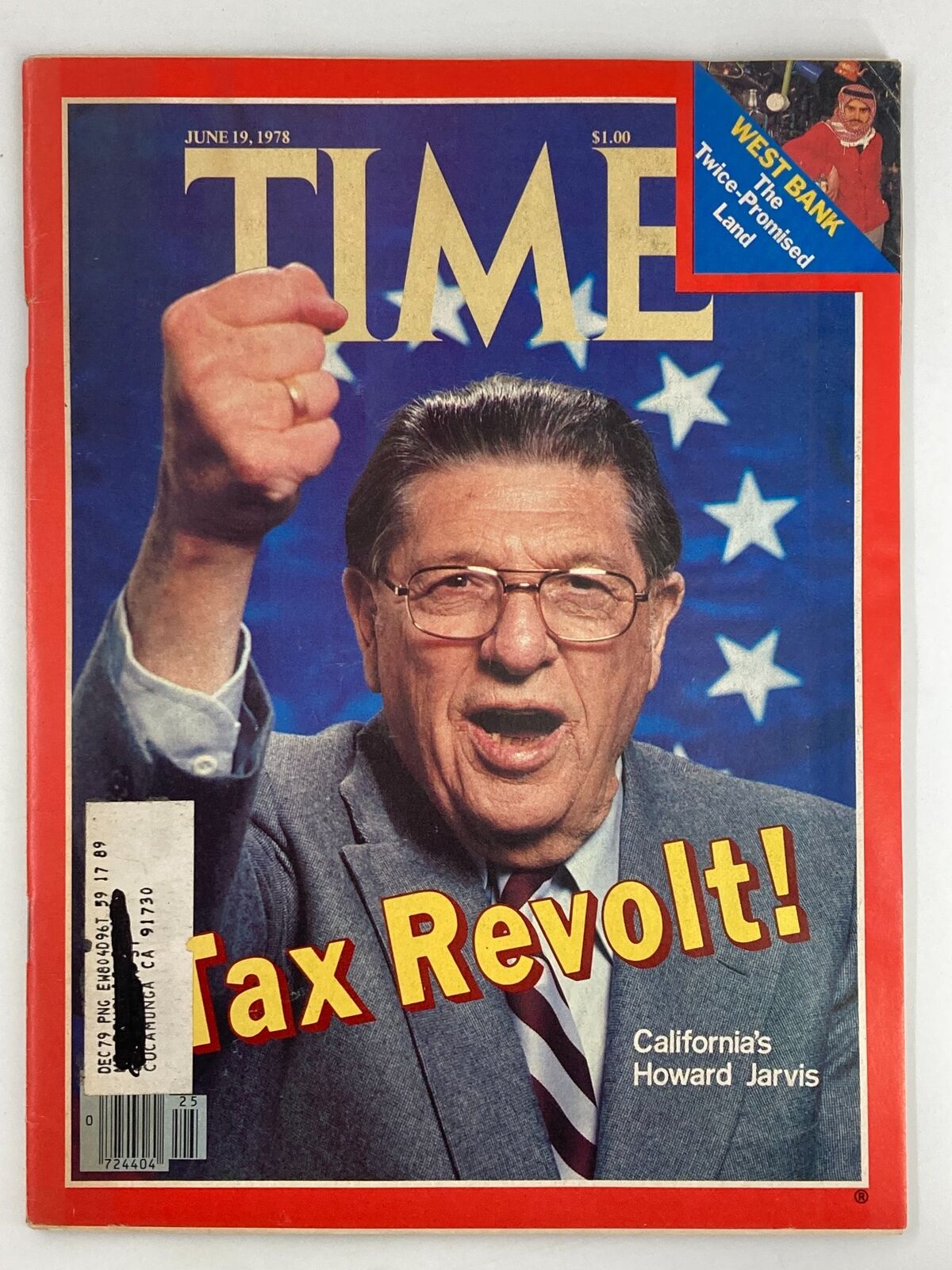 Cover of VTG Time Magazine from June 19, 1978, featuring California's Howard Jarvis advocating for the Tax Revolt.