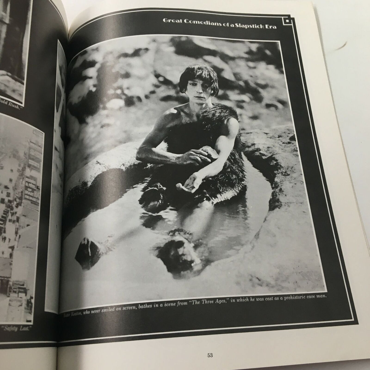 Black and white image from 1988 Time Life Books 1920 - 1930 The Fabulous Century depicting a young comic actor from the silent film era, showcasing the entertainment style of the 1920s.