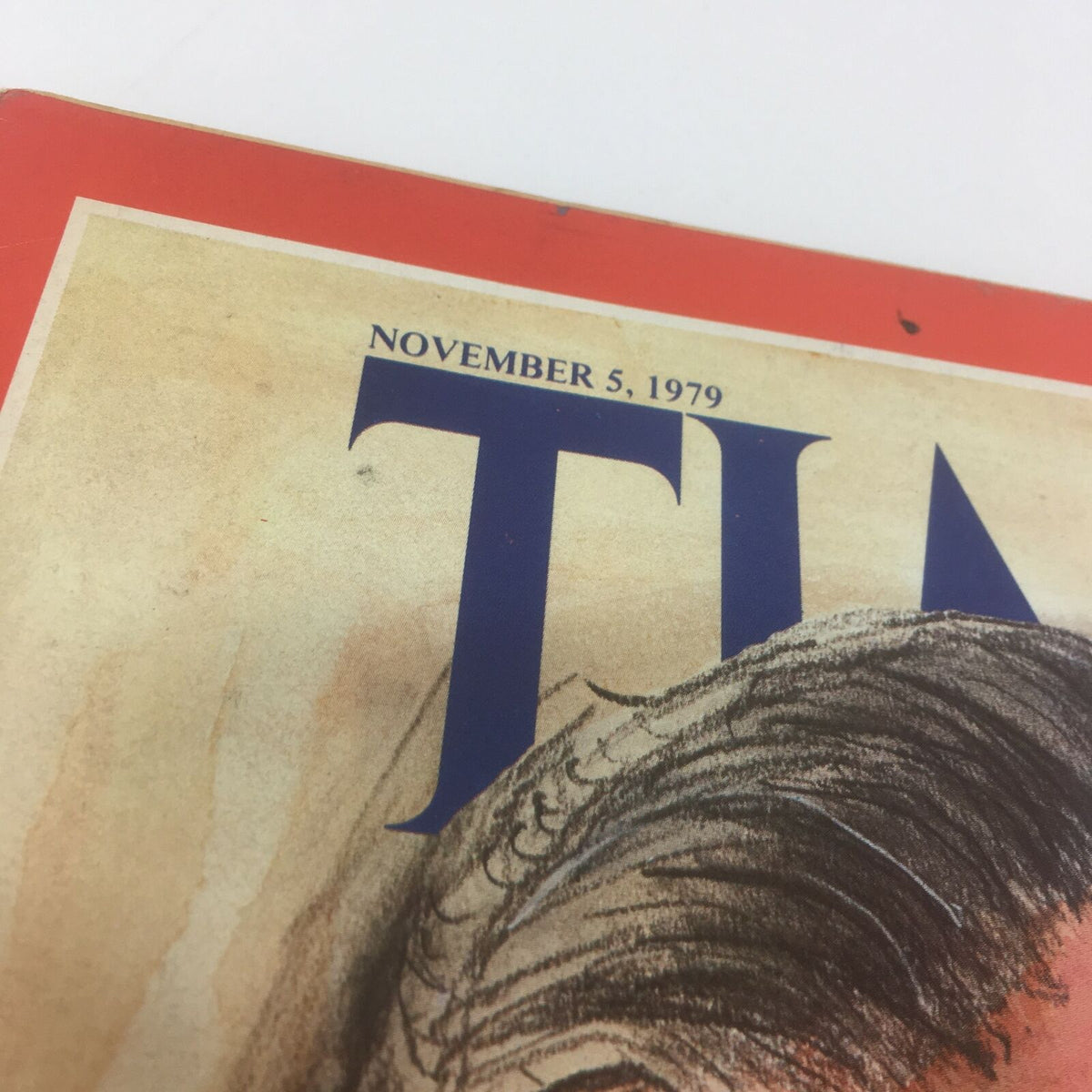 Close-up of the top section of the Time Magazine: The Kennedy Challenge cover, highlighting the date November 5, 1979, and the iconic Time magazine logo.