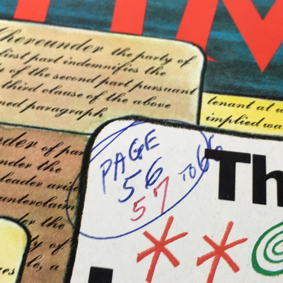 Close-up of a page from VTG Time Magazine April 10 1978 showing handwritten notes with page numbers.