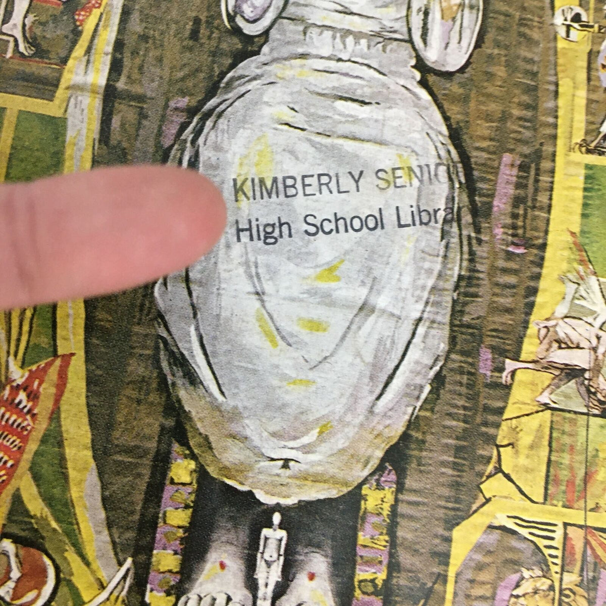 Detailed view of the Time Magazine Vol 84 No. 26, December 25 1964, showing a library mark stamped on the magazine cover.