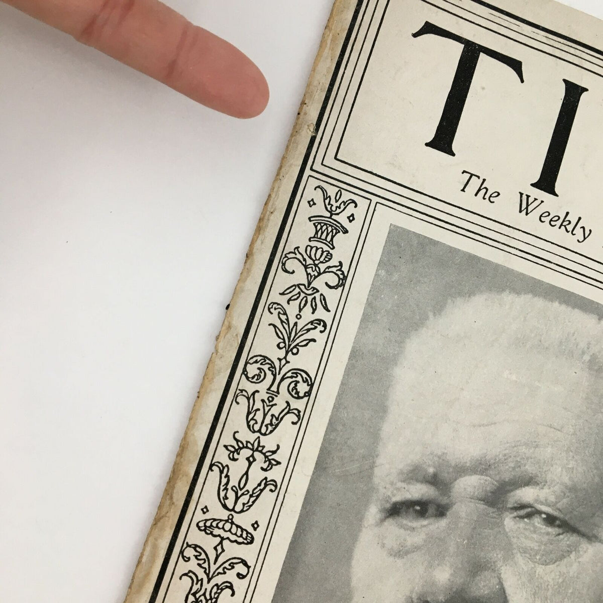 Cover detail of Time Magazine March 22 1926, featuring decorative border and a close-up of Paul Von Beneckendorf Un Hindenburg's portrait.
