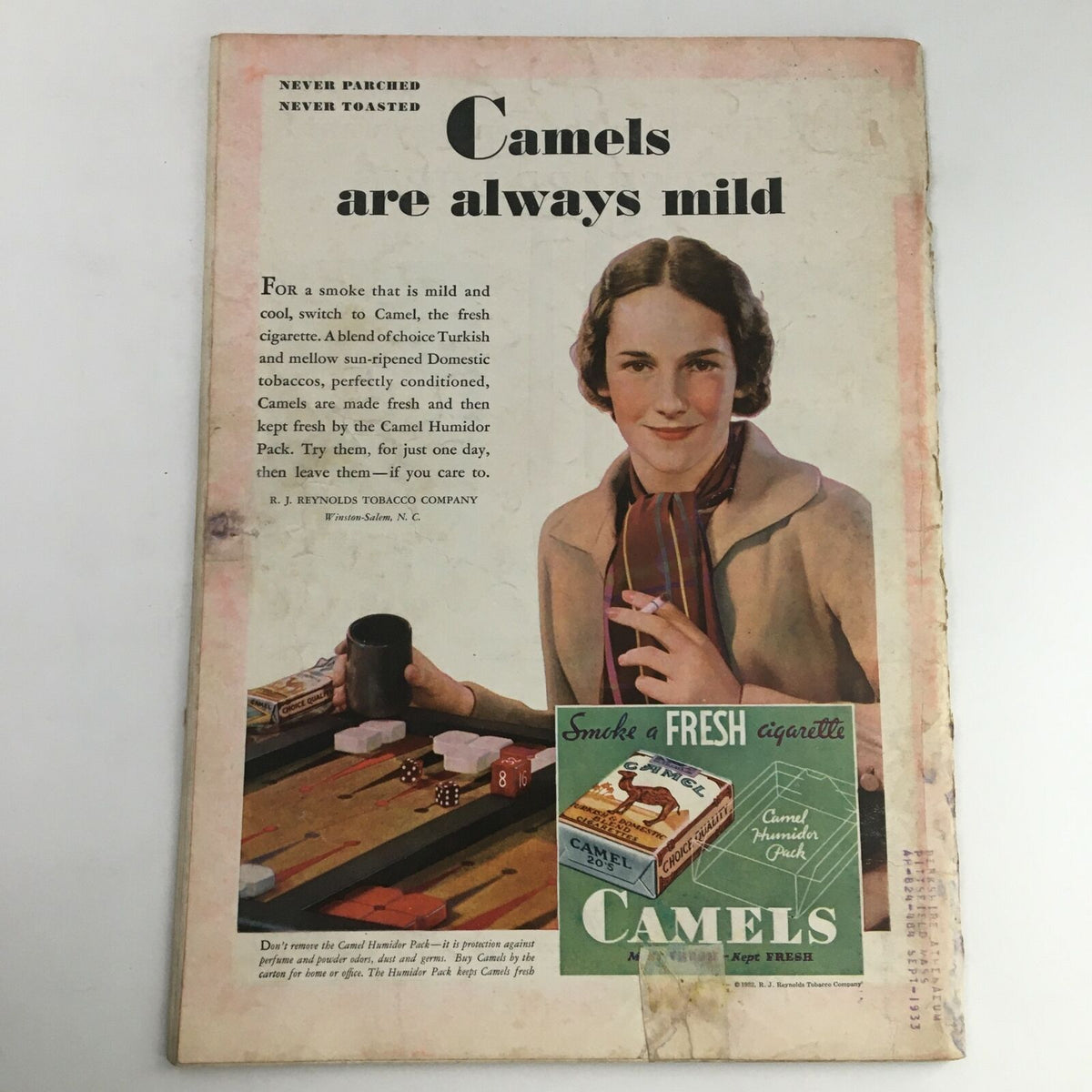 Back cover of Time Magazine from December 5, 1932 featuring an advertisement for Camel cigarettes.