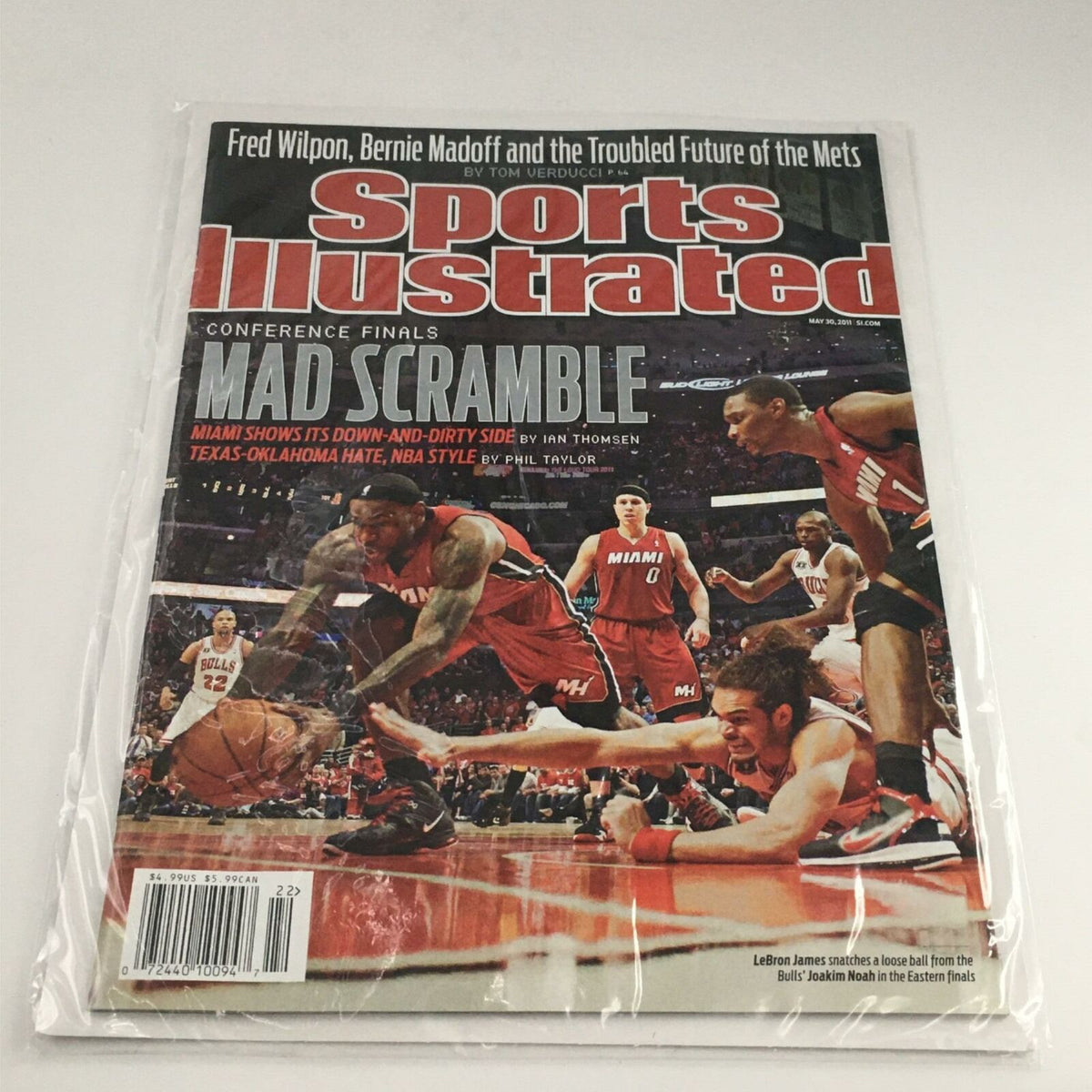 Sports Illustrated Magazine May 30, 2011 in a protective sleeve, featuring LeBron James on the cover, focused on the NBA playoff excitement.