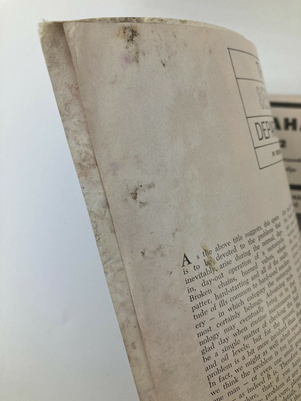Cycle World Magazine 1st Issue January 1962 pages showing minor wear and age, indicative of vintage magazine condition.