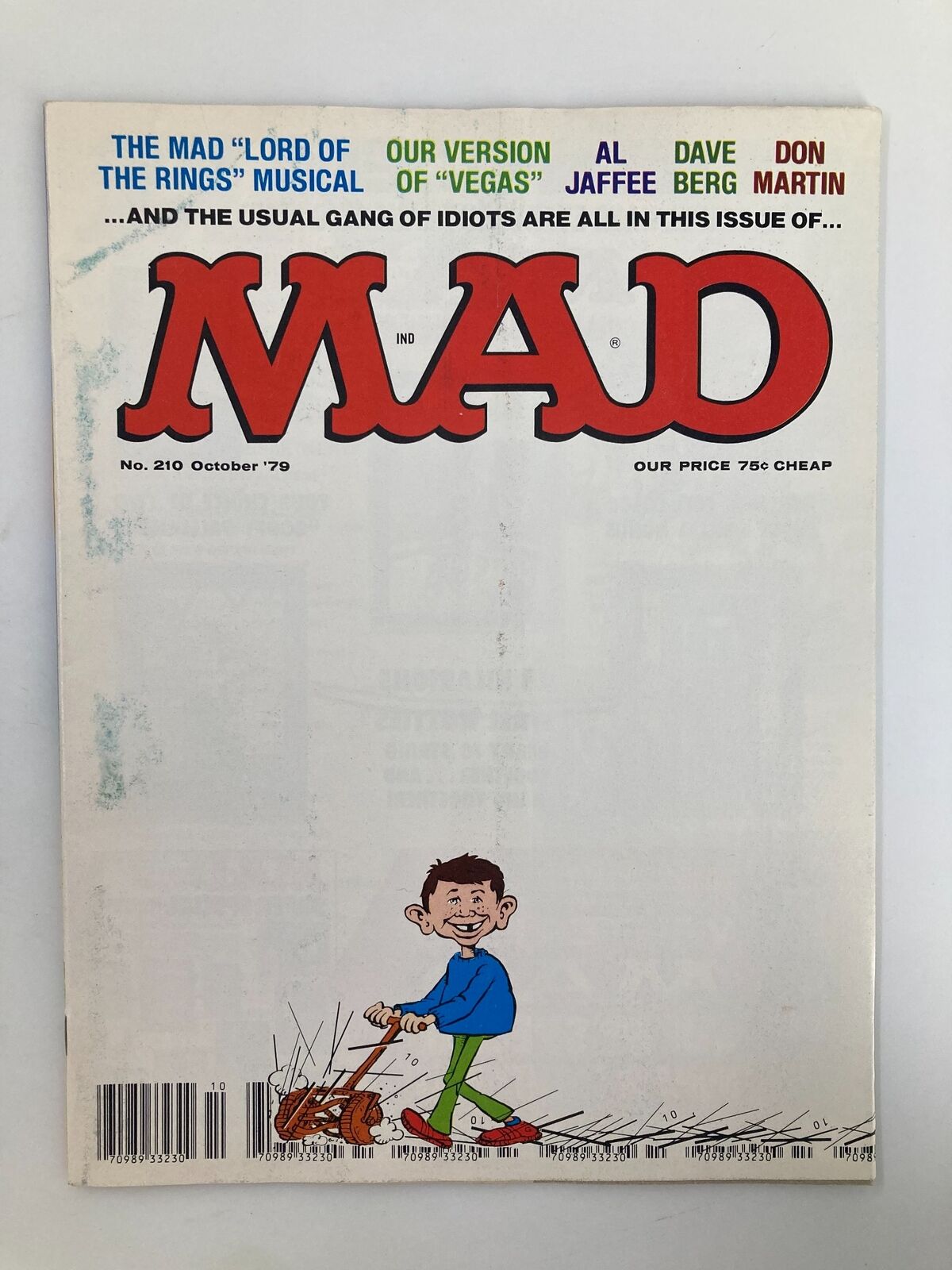Cover of Mad Magazine October 1979 No. 210 featuring the Lord of the Rings theme, showcasing vibrant colors and whimsical artwork, perfect for collectors of vintage magazines.