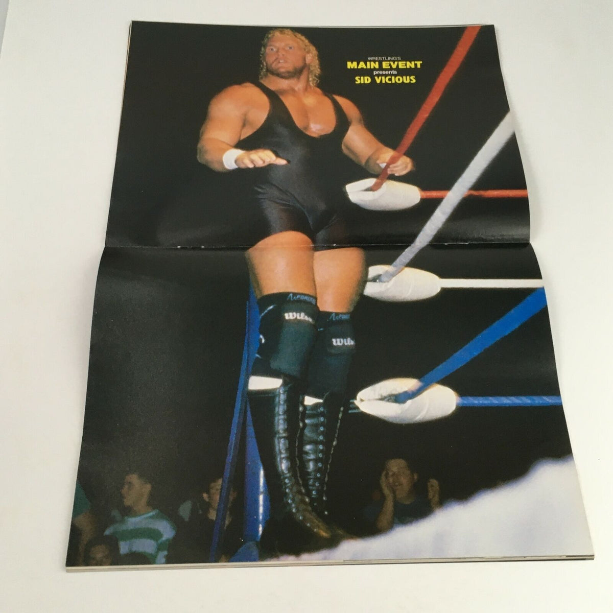 Wrestling's Main Event Magazine March 1991 featuring Sid Vicious in action, showcasing his athletic build and wrestling gear inside the ring, emphasizing the excitement of professional wrestling.