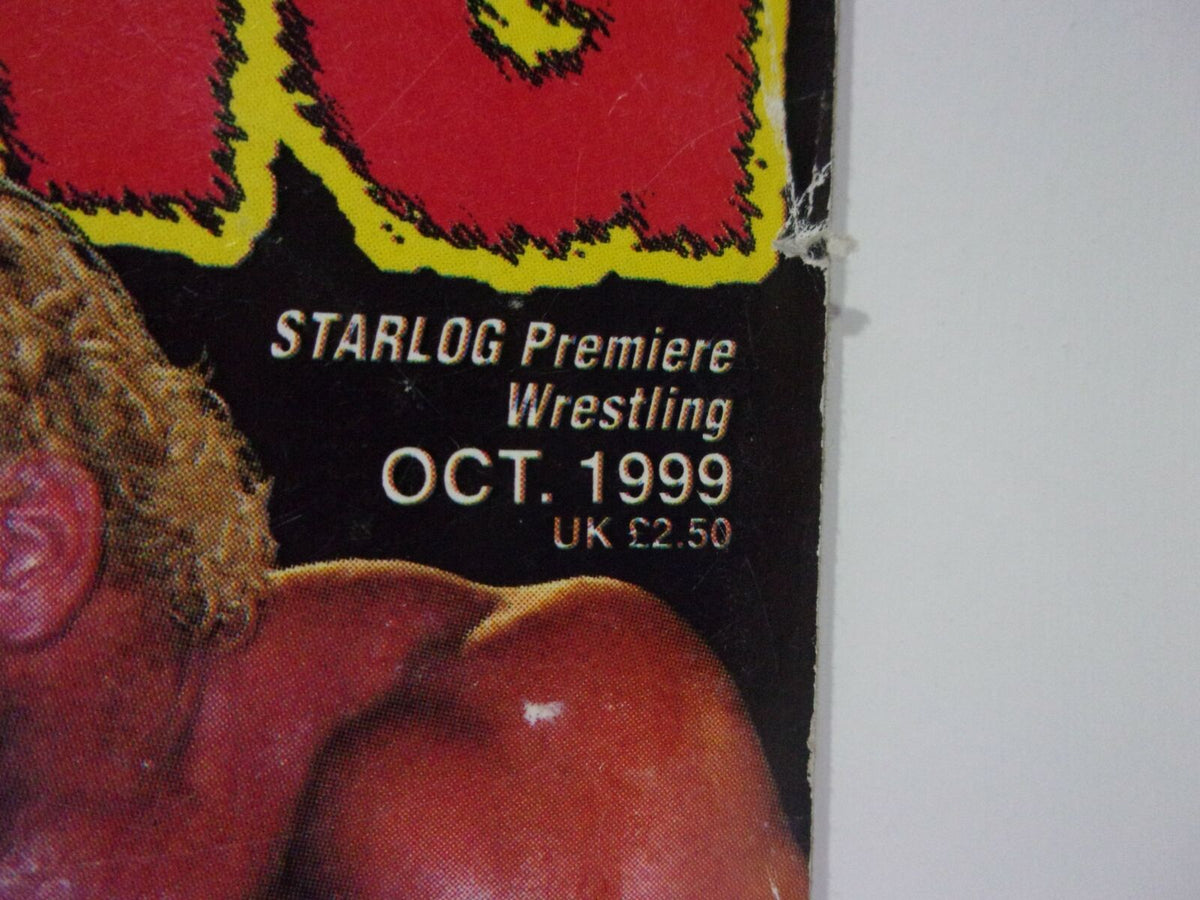 Close-up of the Ringside Wrestling magazine corner showing the publication date, October 1999, with the title emphasizing wrestling themes.