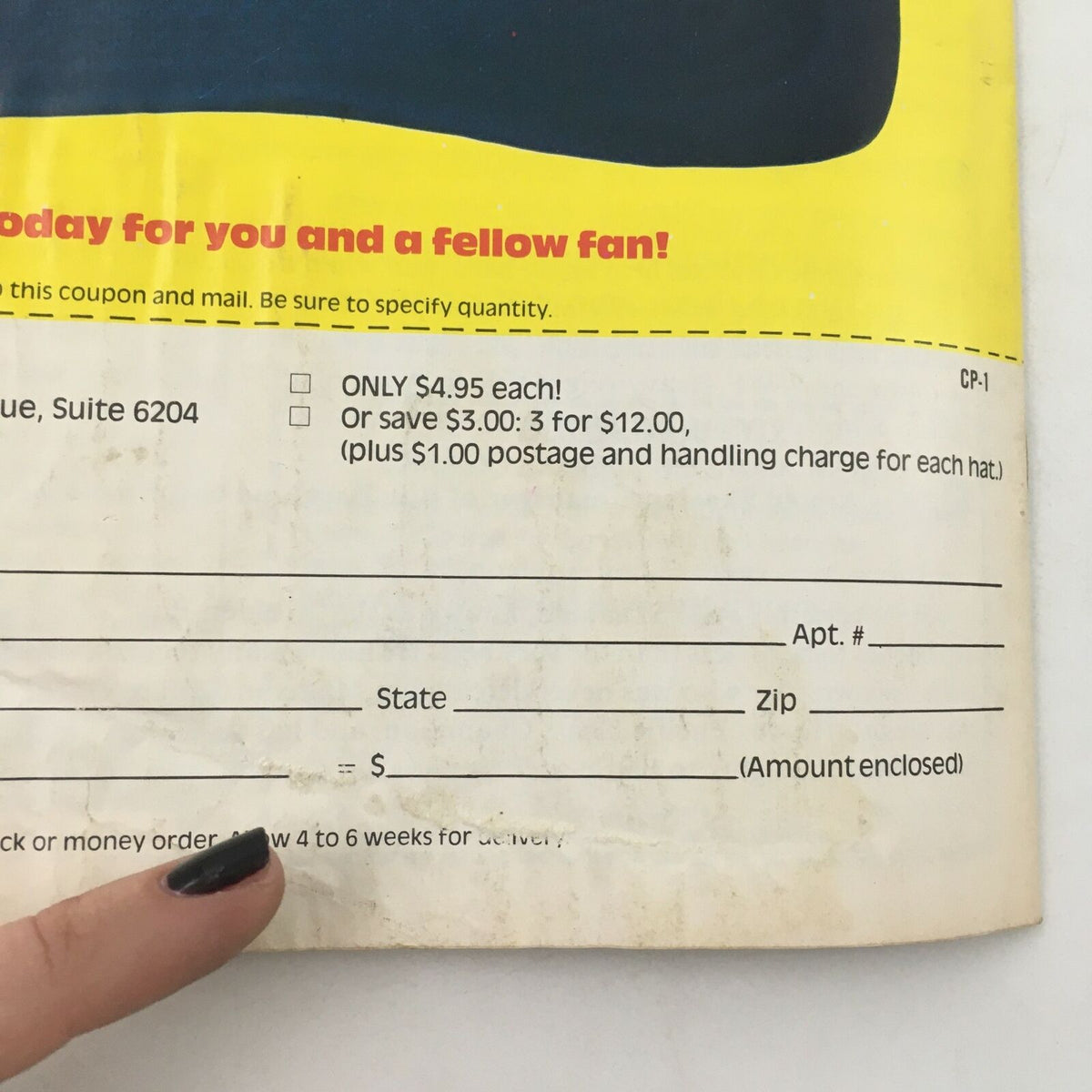 Back cover of Wrestling's Main Event Magazine, October 1982, featuring a promotional coupon for merchandise, with pricing details and an order form for fans, emphasizing the appeal of vintage wrestling memorabilia.