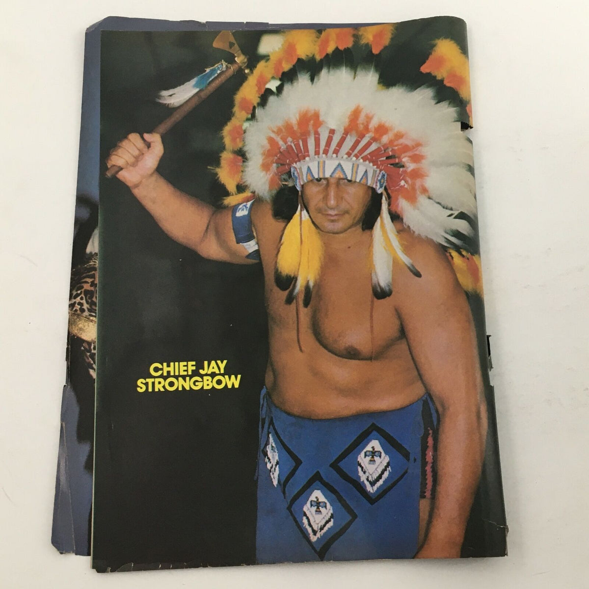 Cover of Wrestling World Magazine Summer 1982 featuring Chief Jay Strongbow, highlighting the iconic wrestling culture of the early 1980s.
