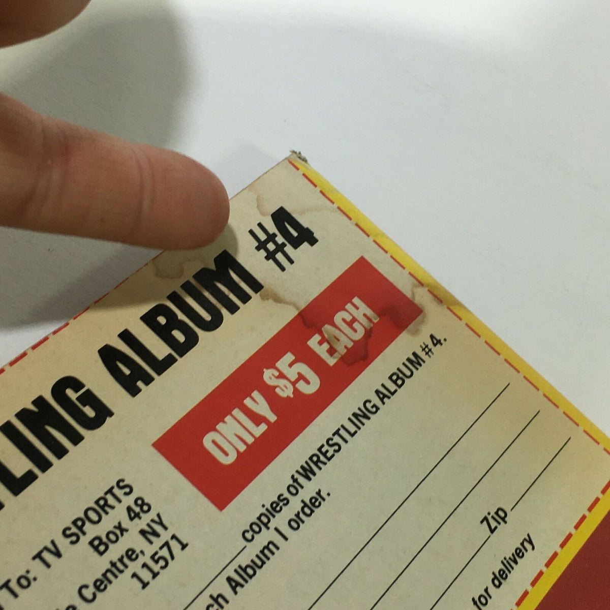 Back cover detail of Pro Wrestling Illustrated Magazine July 1981, displaying an order form for a wrestling album, emphasizing its collectible nature.
