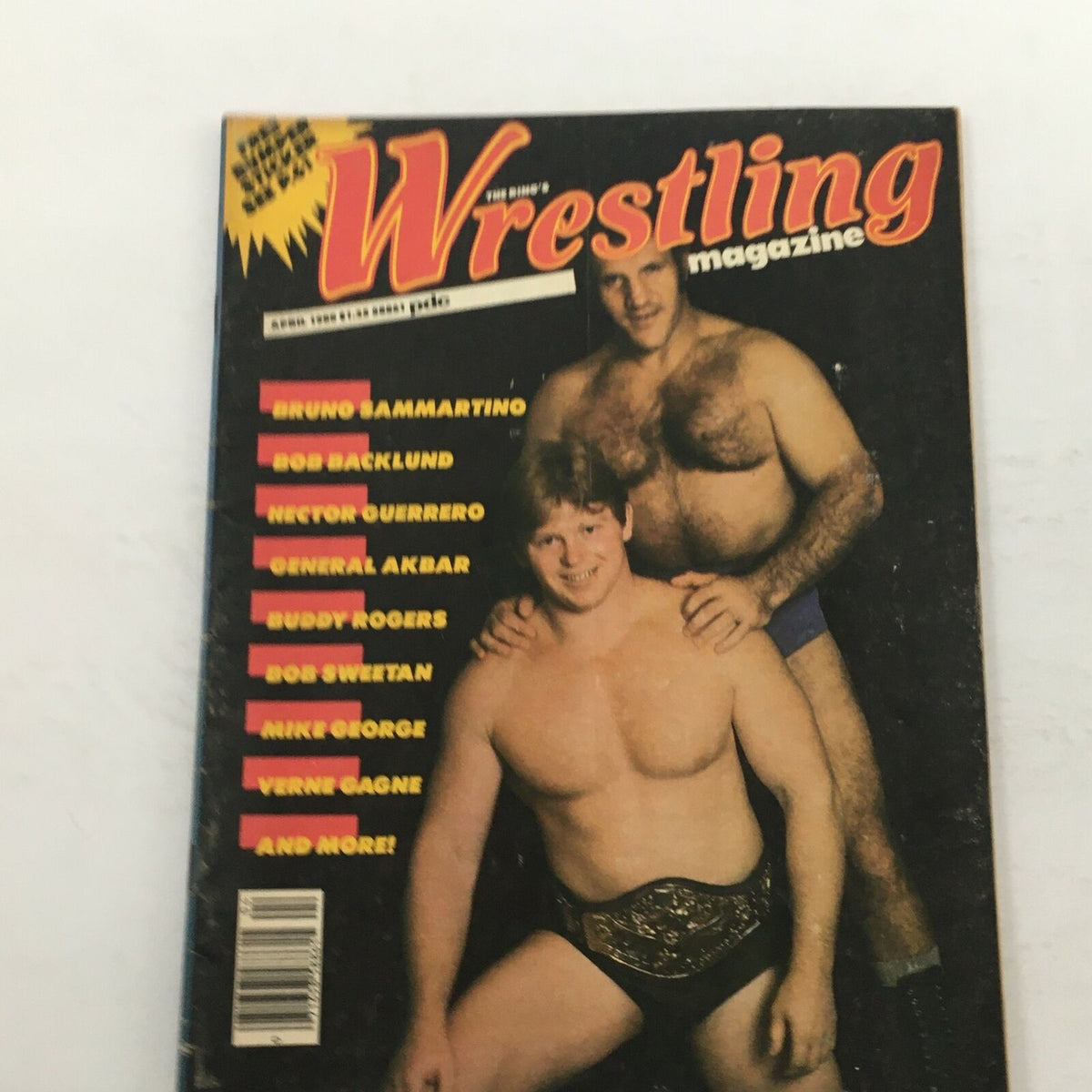The Ring's Wrestling Magazine, April 1980, Vol 17 #2 featuring wrestling icons Ted Dibiase and Col. Buck Robley on the cover. This vintage magazine showcases the golden era of professional wrestling with exciting articles and illustrations.