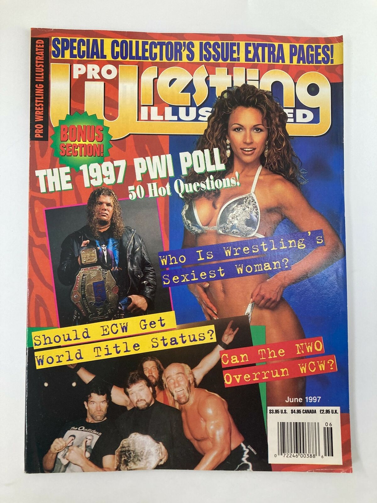 Cover of Pro Wrestling Illustrated Magazine June 1997 featuring Hulk Hogan and Roddy Piper, highlighting the special collector's issue with bold headlines and vibrant colors, encapsulating the wrestling culture of the late 1990s.