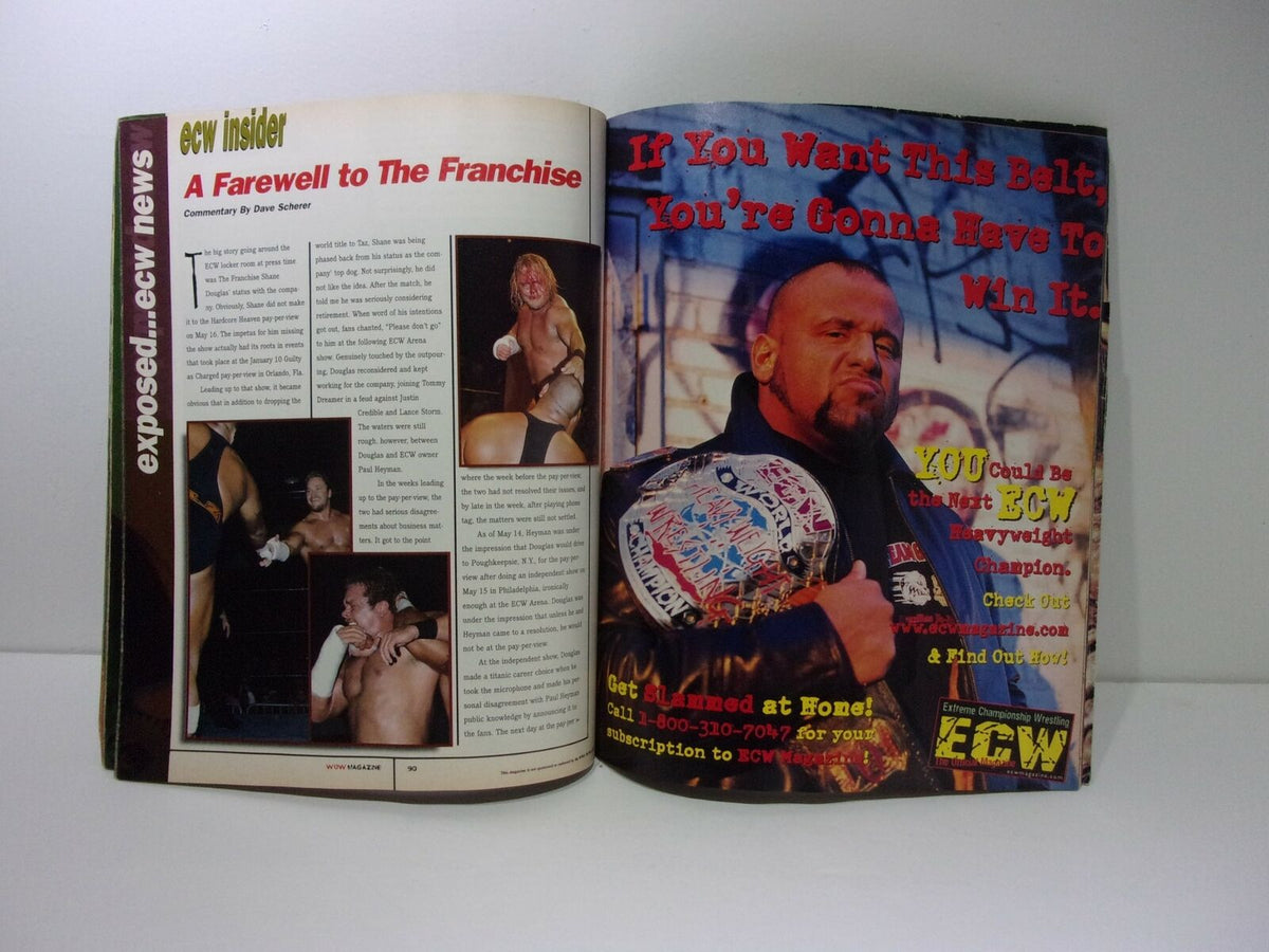 Interior page from the World of Wrestling WOW Magazine Sting To Hell and Back displaying wrestling-related content and advertisements, representing the publication's focus.