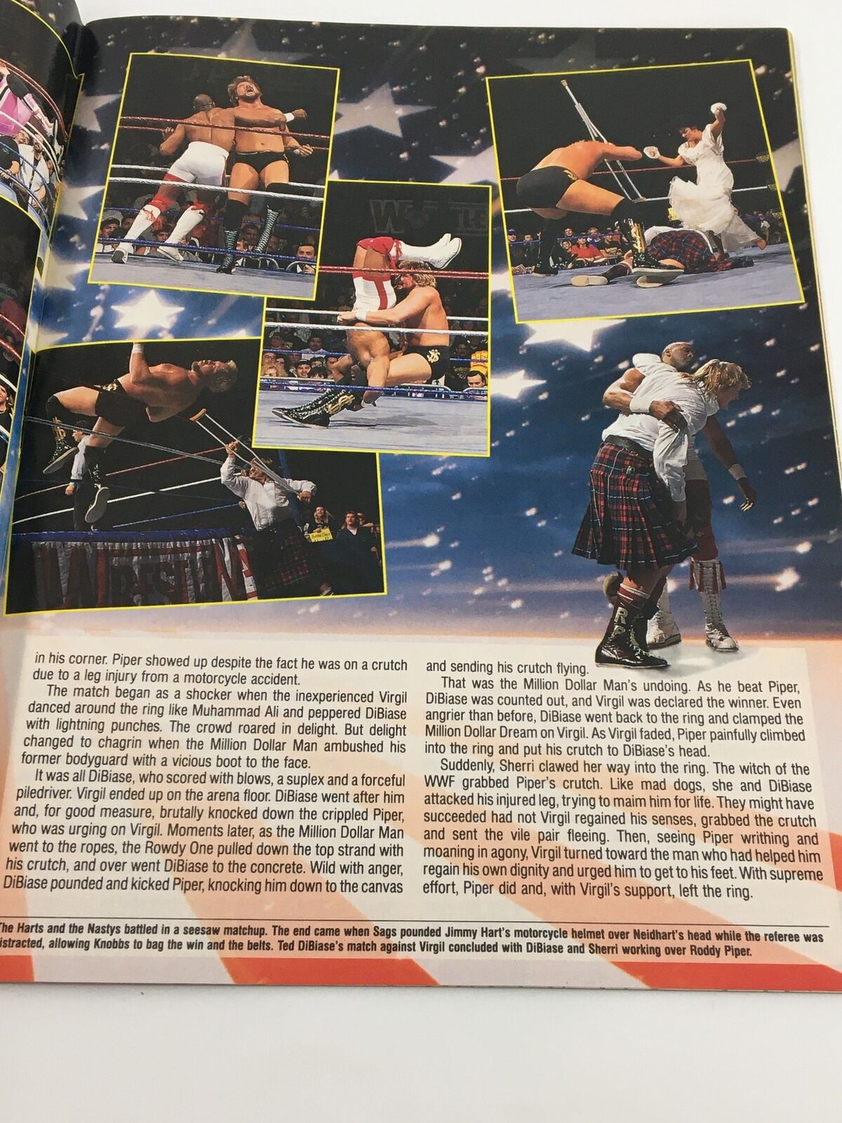WWF Magazine June 1991 image collage depicting intense wrestling matches, featuring notable wrestling action and dramatic moments within the ring.