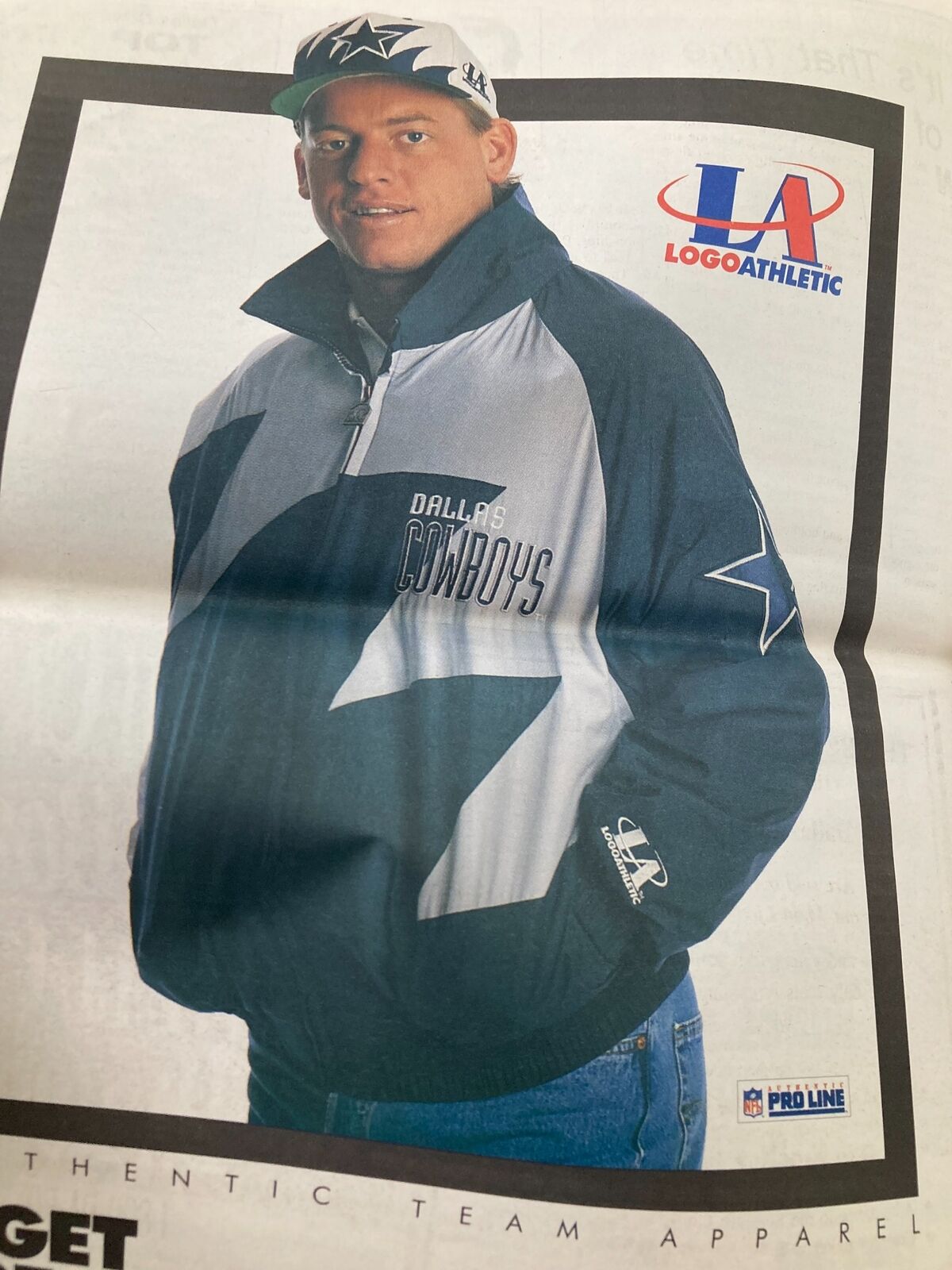 Dallas Cowboys Weekly Newspaper January 22 1994 Vol 19 #31 Alvin Harper featuring a model wearing Dallas Cowboys team apparel by Logo Athletic.