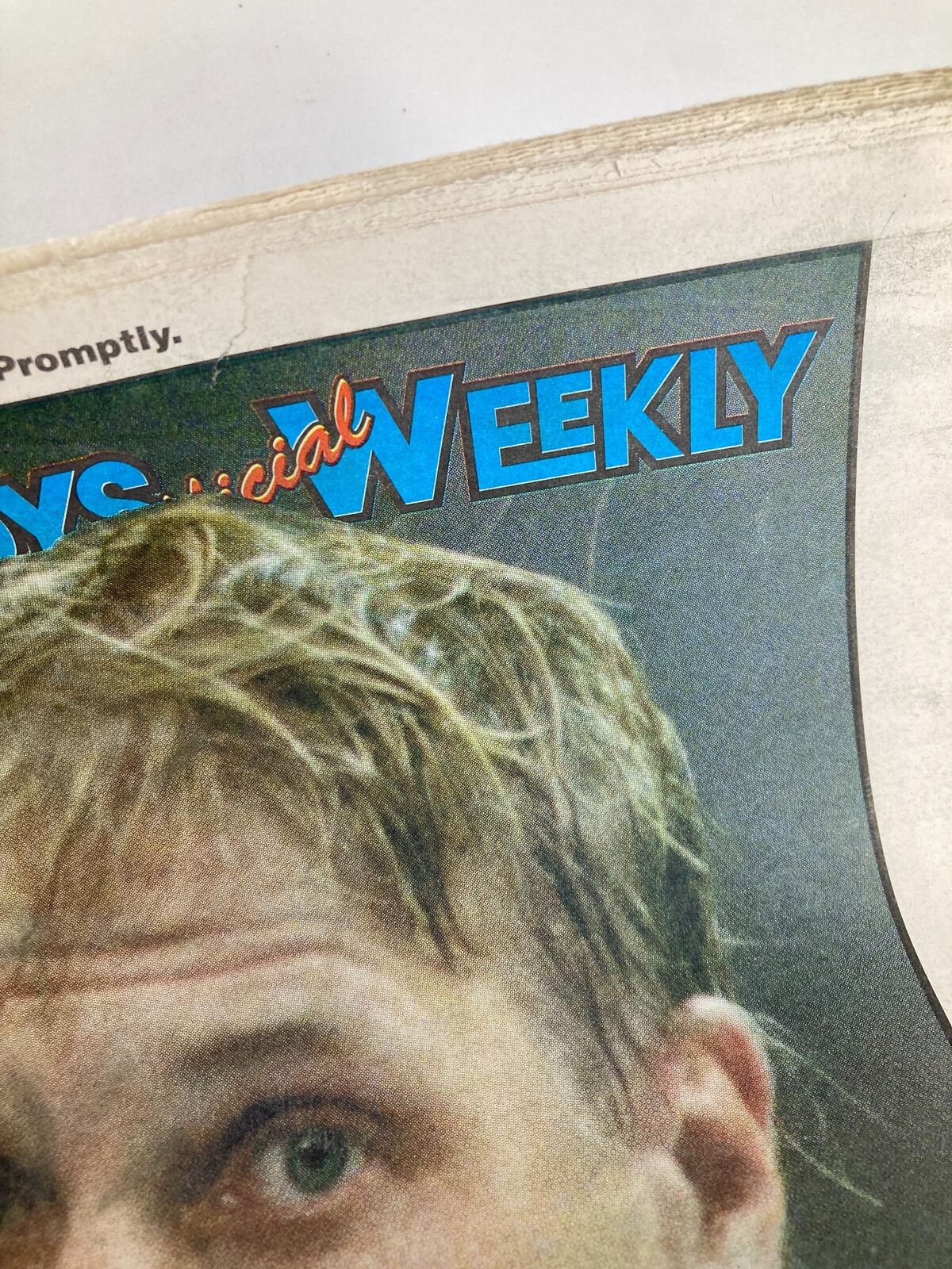 Top portion of the Dallas Cowboys Weekly Newspaper July 19, 1997, Vol 23 #6 showing the title and visual elements related to Chad Hennings.