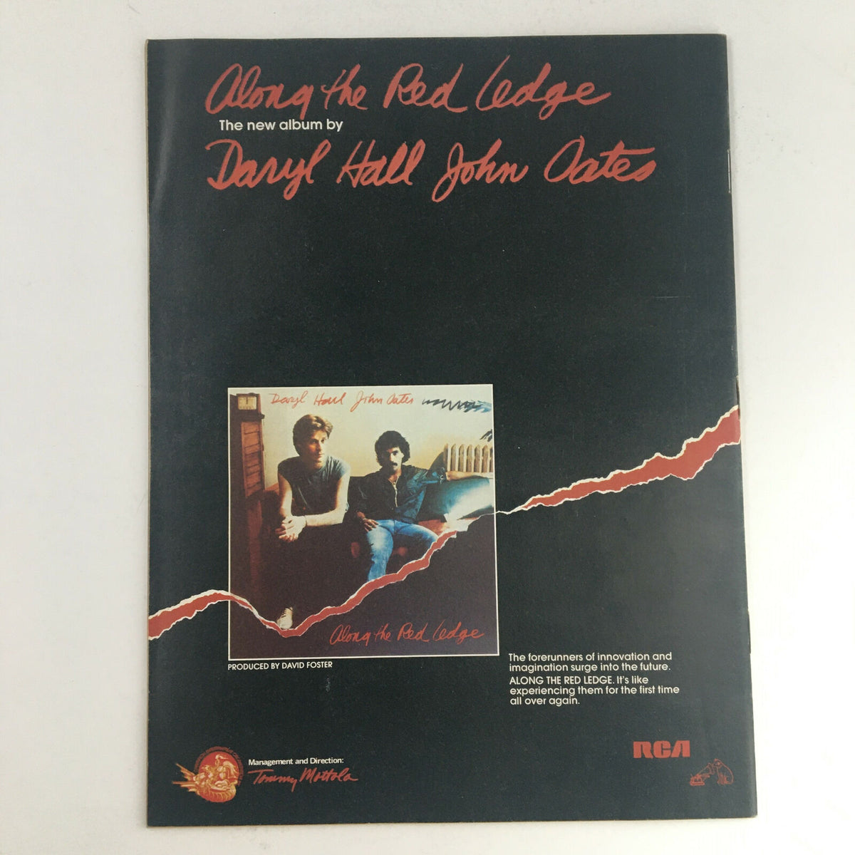 Promotional page for the album 'Along the Red Ledge' by Daryl Hall and John Oates featured in Circus Magazine October 3, 1978, displaying the album cover.