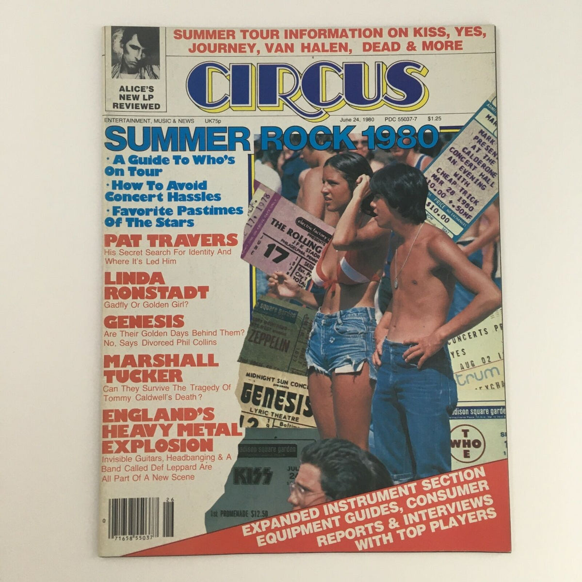 Circus Magazine June 24 1980 Cover Featuring Linda Ronstadt and Marshall Tucker, Highlighting Summer Rock 1980 Tour Information and Concert Tips.