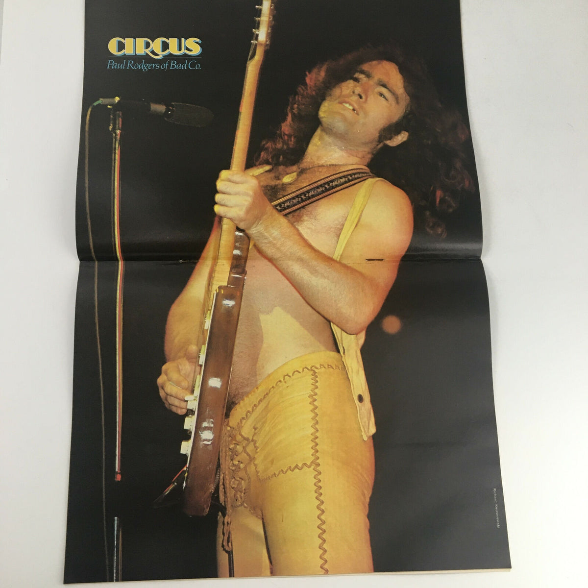 Poster featuring Paul Rodgers of Bad Company from Circus Magazine March 17 1977, highlighting the iconic rock star in performance.