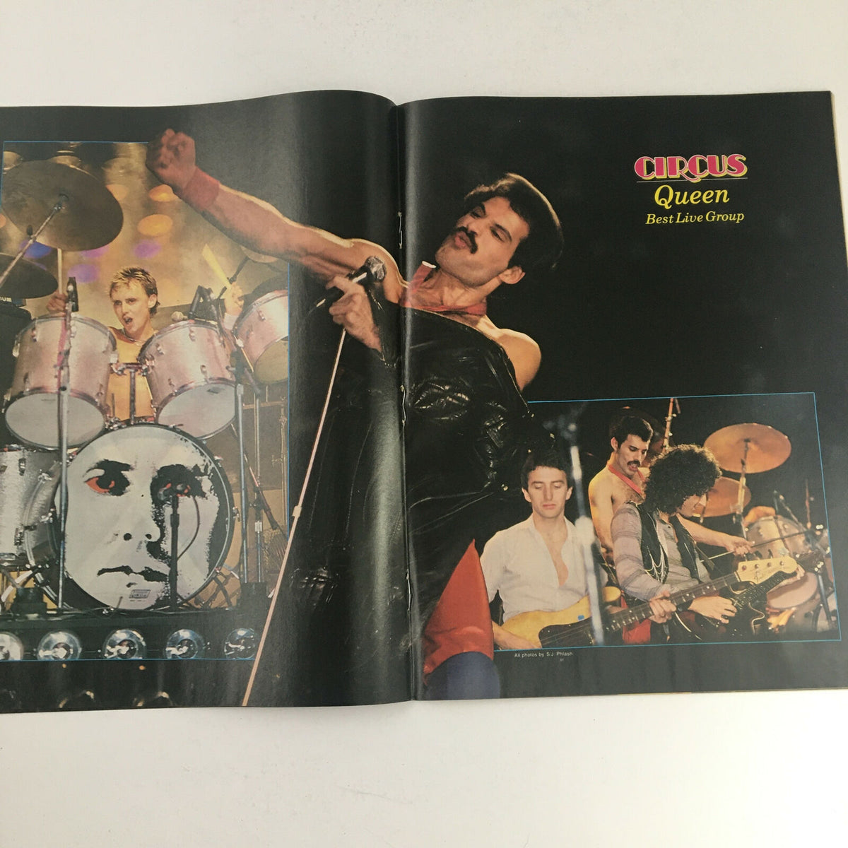 Circus Magazine February 28, 1981 featuring Queen as Best Live Group, showcasing images of iconic performances with Freddie Mercury and the band members.