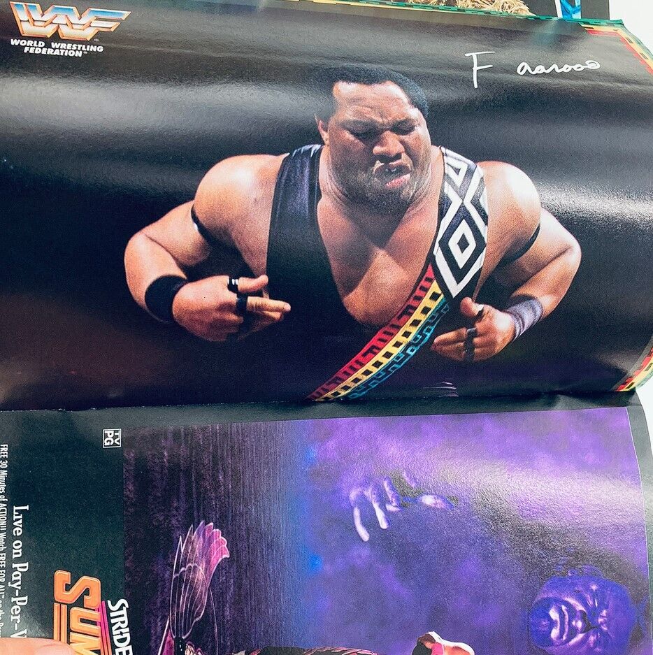 WWF World Wrestling Federation Magazine August 1997 page featuring a photo of a wrestler with intense expression, showcasing the drama of the wrestling era, complementing the iconic The Undertaker cover.