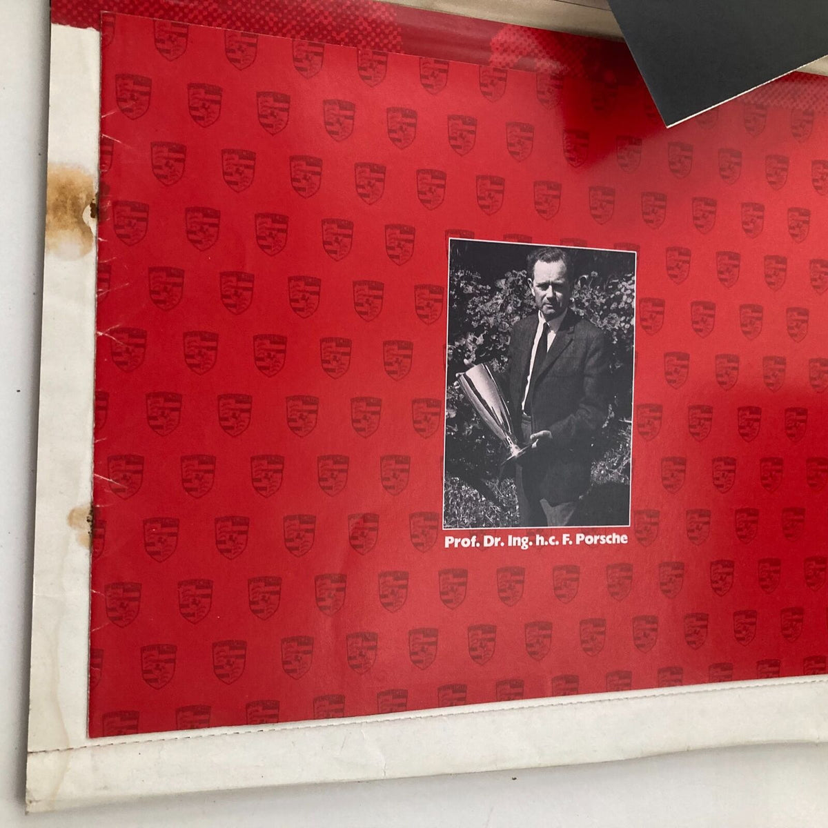 Close-up of the back cover of the Sports Illustrated Magazine dated November 6, 1989, featuring an image of Professor Dr. Ing. h.c. F. Porsche, highlighting the iconic branding and vintage design.