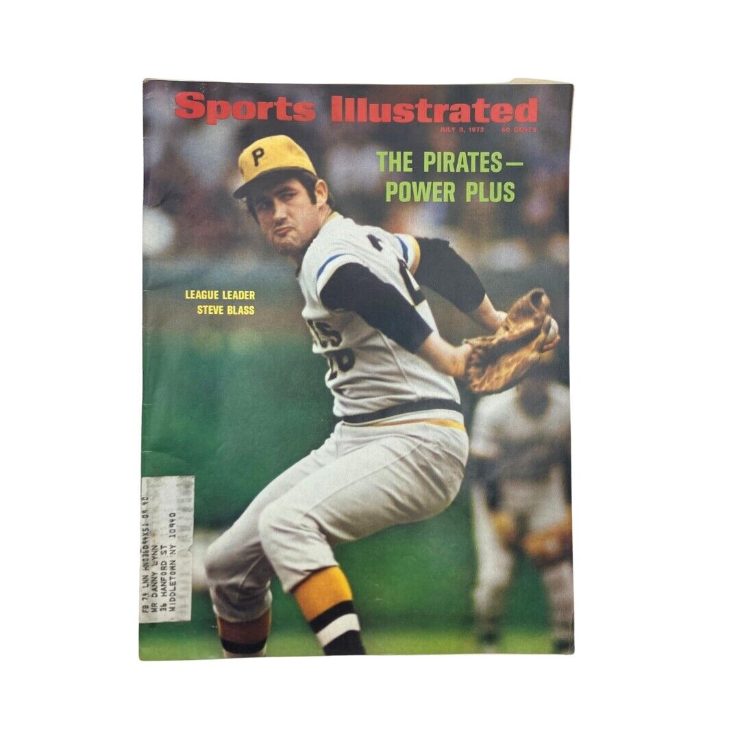 Vintage Sports Illustrated Magazine July 3 1972 featuring league leader Steve Blass on the cover, showcasing baseball history.
