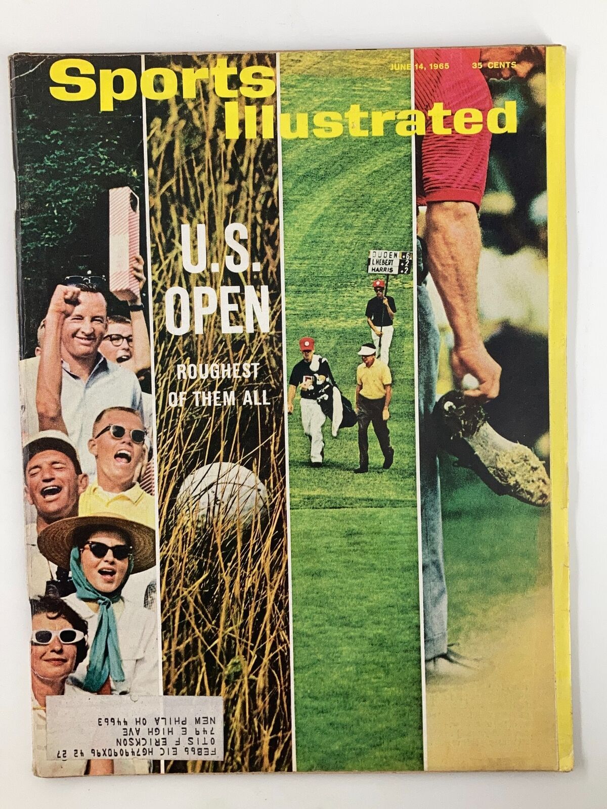 Vintage Sports Illustrated Magazine Cover from June 14, 1965, titled 'U.S. Open: Roughest of Them All', featuring an iconic representation of the golf tournament with vibrant imagery and nostalgic elements.