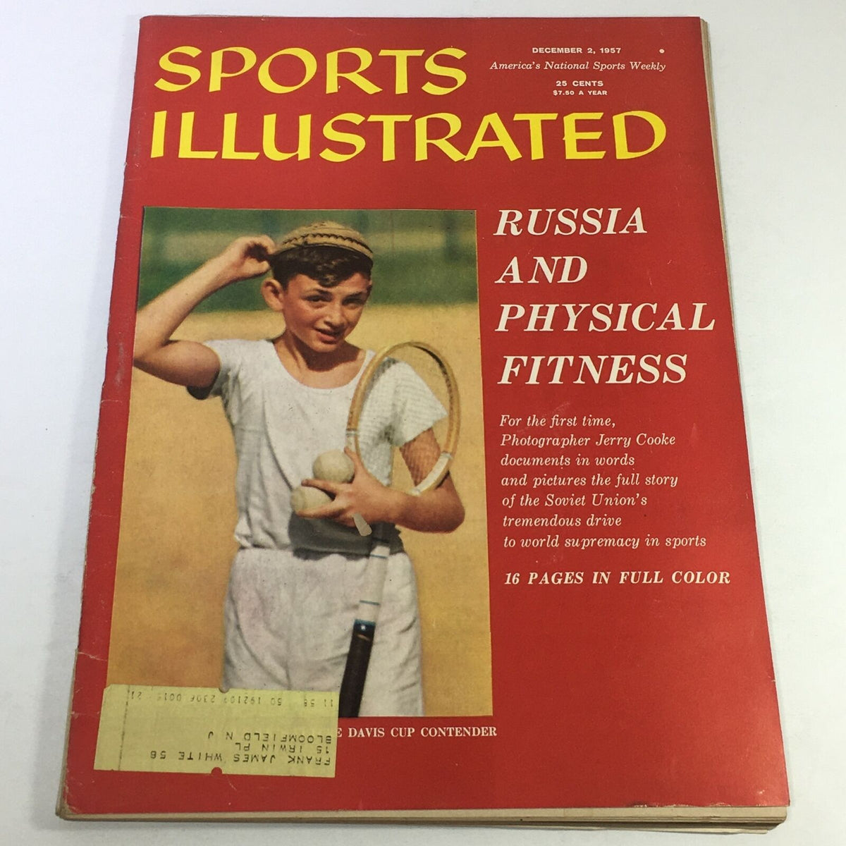 Vintage Sports Illustrated Magazine December 2 1957 - Future Davis Cup Contender