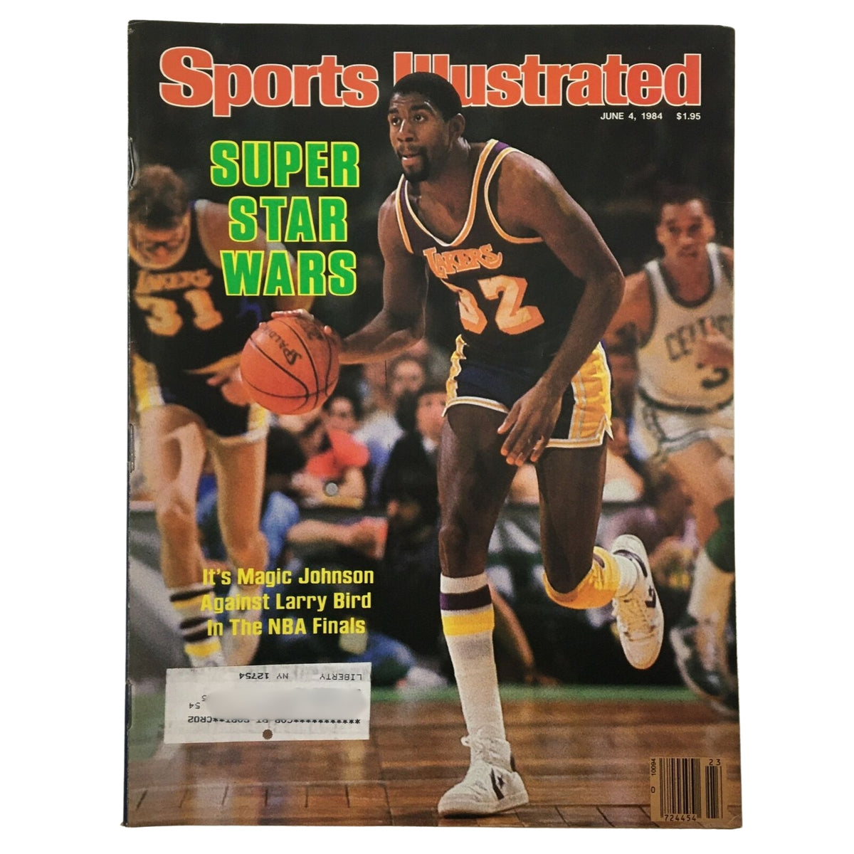 Lot of 10 1980s-2000s Sports Illustrated Magazine NBA NCAA Basketball featuring Magic Johnson on the cover, June 4, 1984 issue.