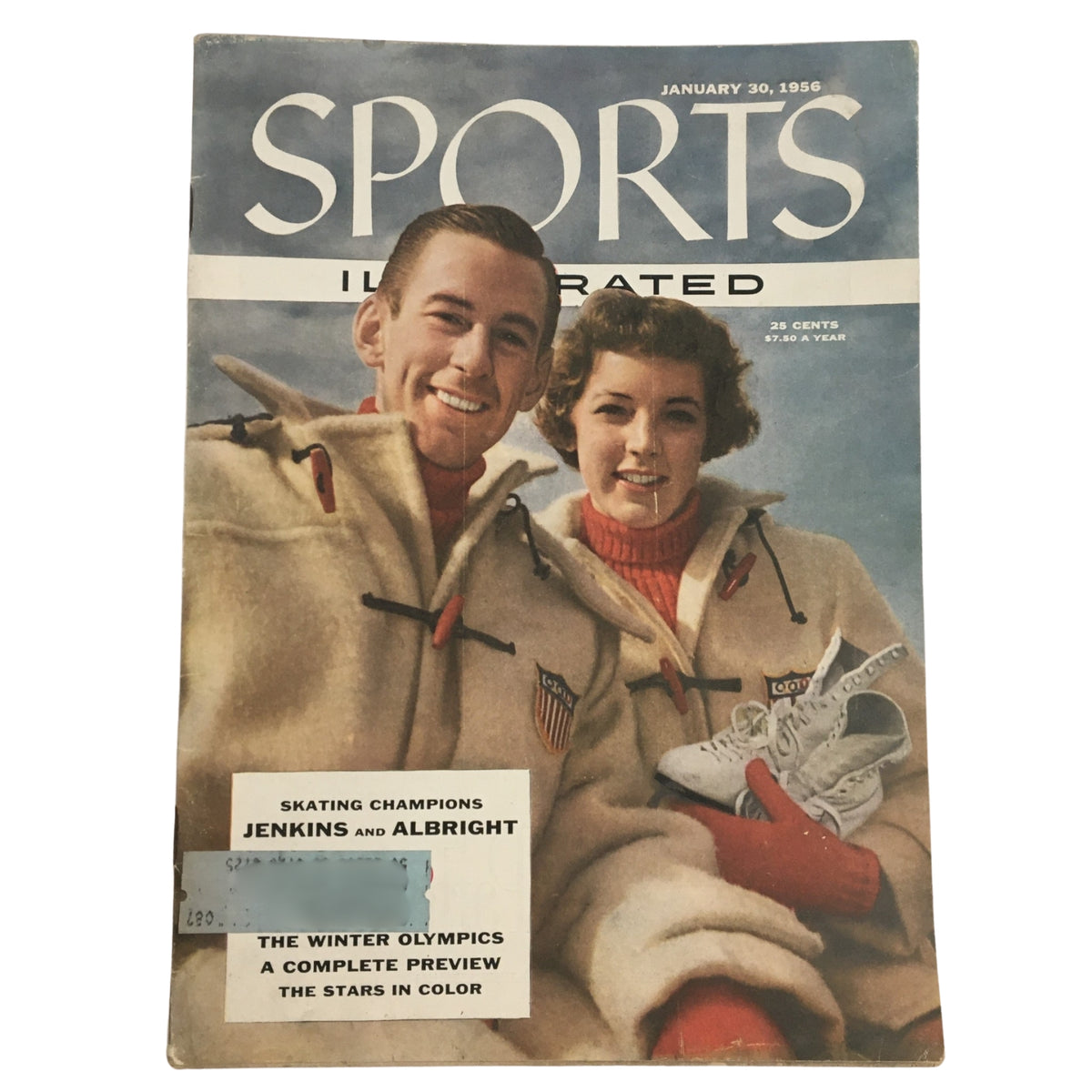 1956 Sports Illustrated Magazine showcasing Skating Champions Jenkins & Albright, part of the 1950s Sports Illustrated Magazine Collection.