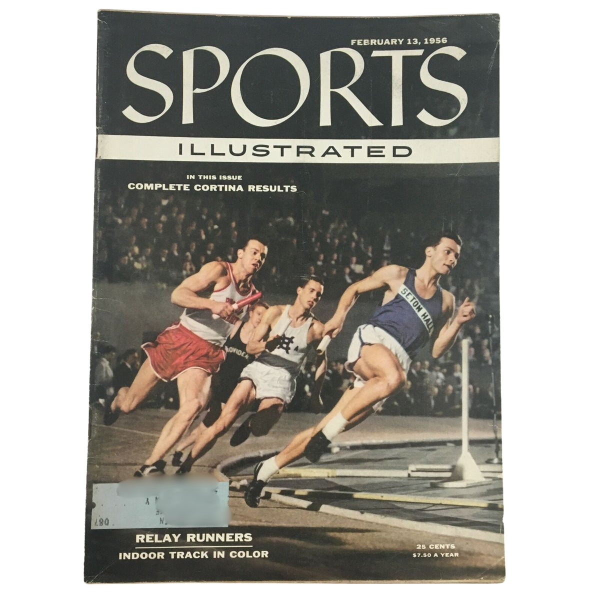 1956 Sports Illustrated Magazine highlighting Relay Runners in Indoor Track, part of the 1950s Sports Illustrated Magazine Collection.