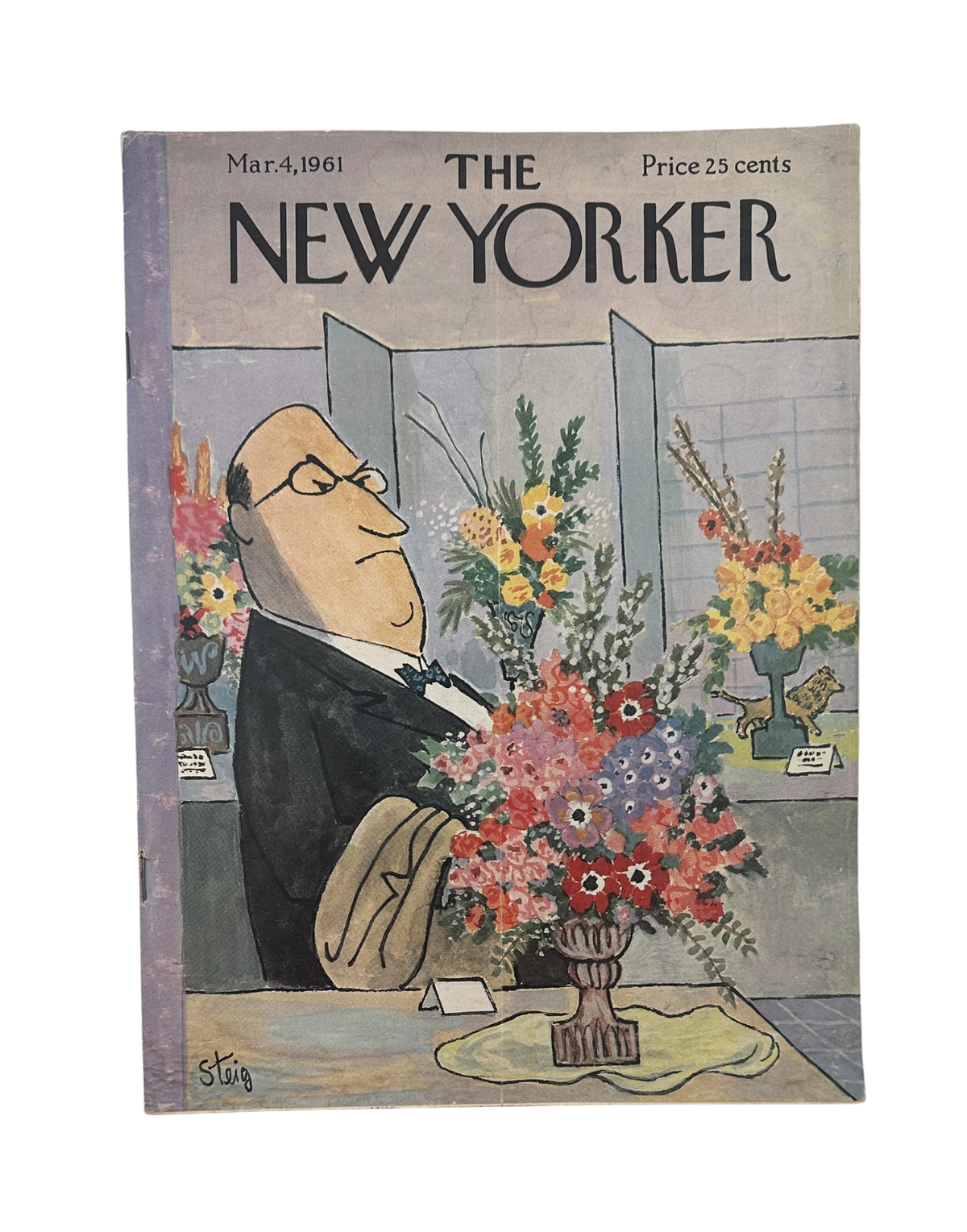 The New Yorker Magazine March 4, 1961 Flower Show Bouquet William Steig Cover
