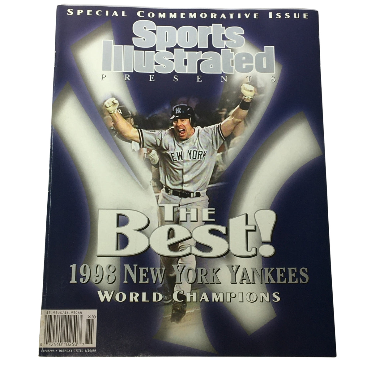 Lot of 6 1980s-1990s Baseball Sports Illustrated Magazine Yogi Berra, showcasing a Special Commemorative Issue on the 1998 New York Yankees World Champions.