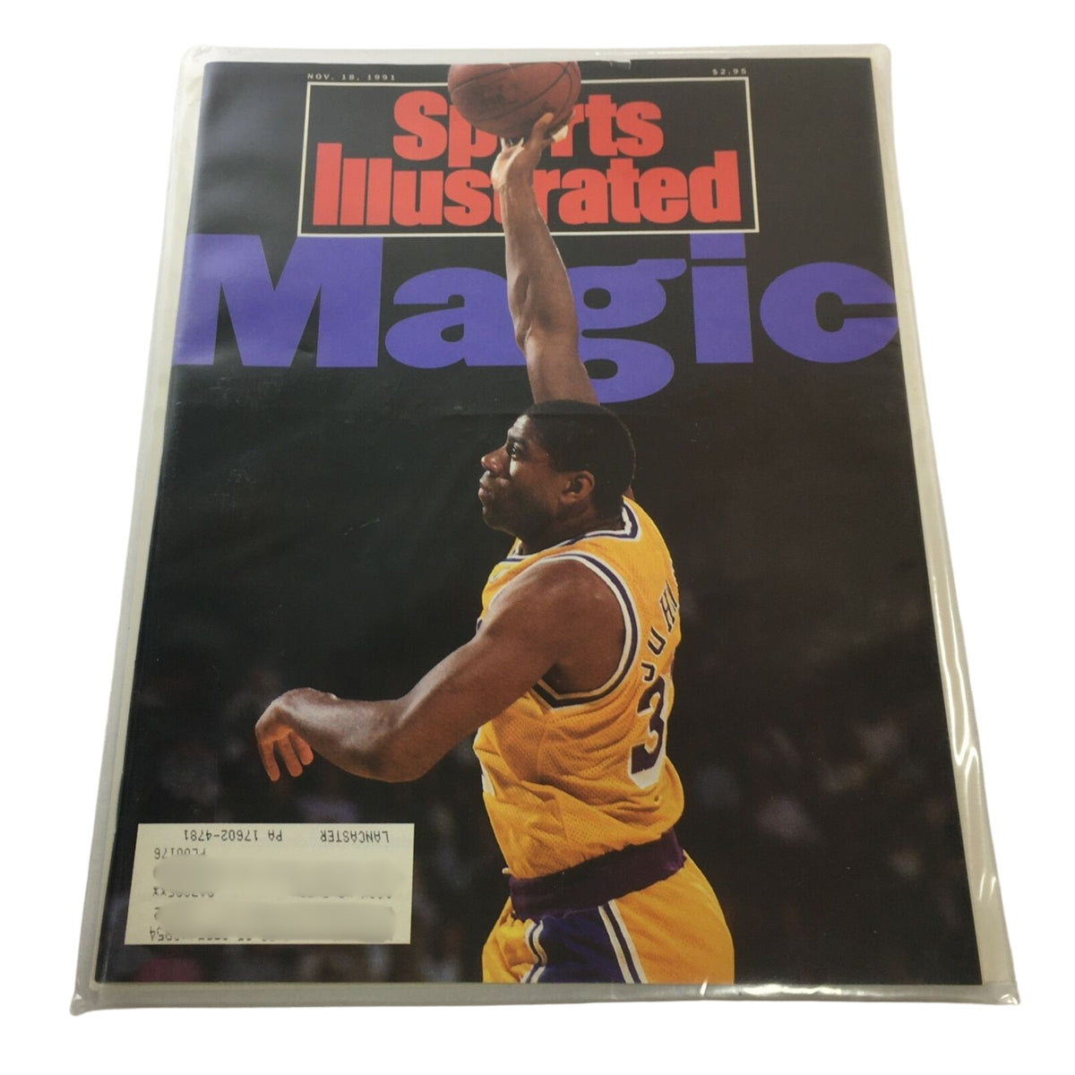Lot of 10 1980s-2000s Sports Illustrated Magazine NBA NCAA Basketball with Magic Johnson featured on the cover, November 18, 1991 issue.