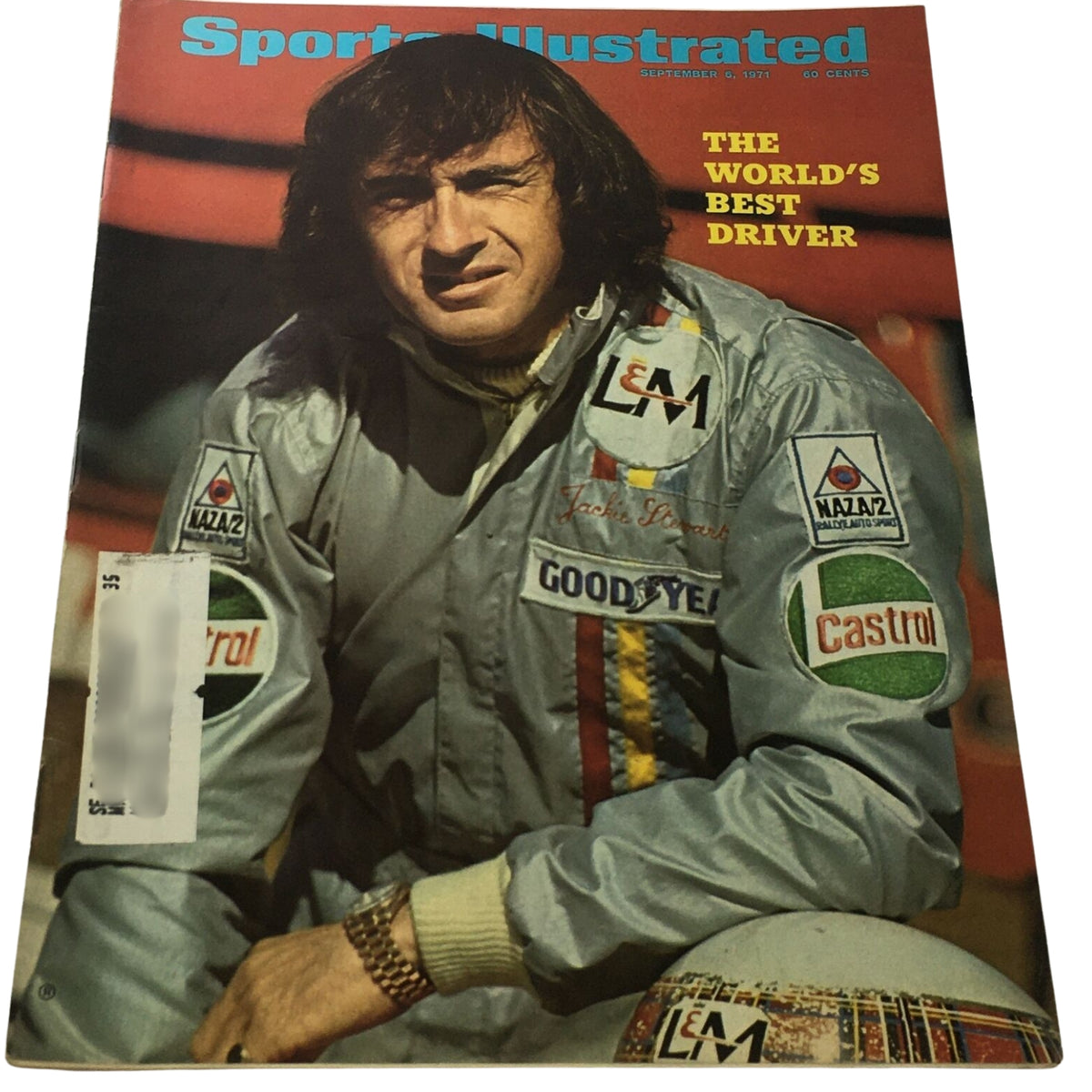 Cover of Sports Illustrated magazine from September 6, 1971, featuring 'The World's Best Driver' with a focus on auto racing and NASCAR, part of the Lot of 5 1960s-1970s Sports Illustration Magazine Auto Racing Collection.