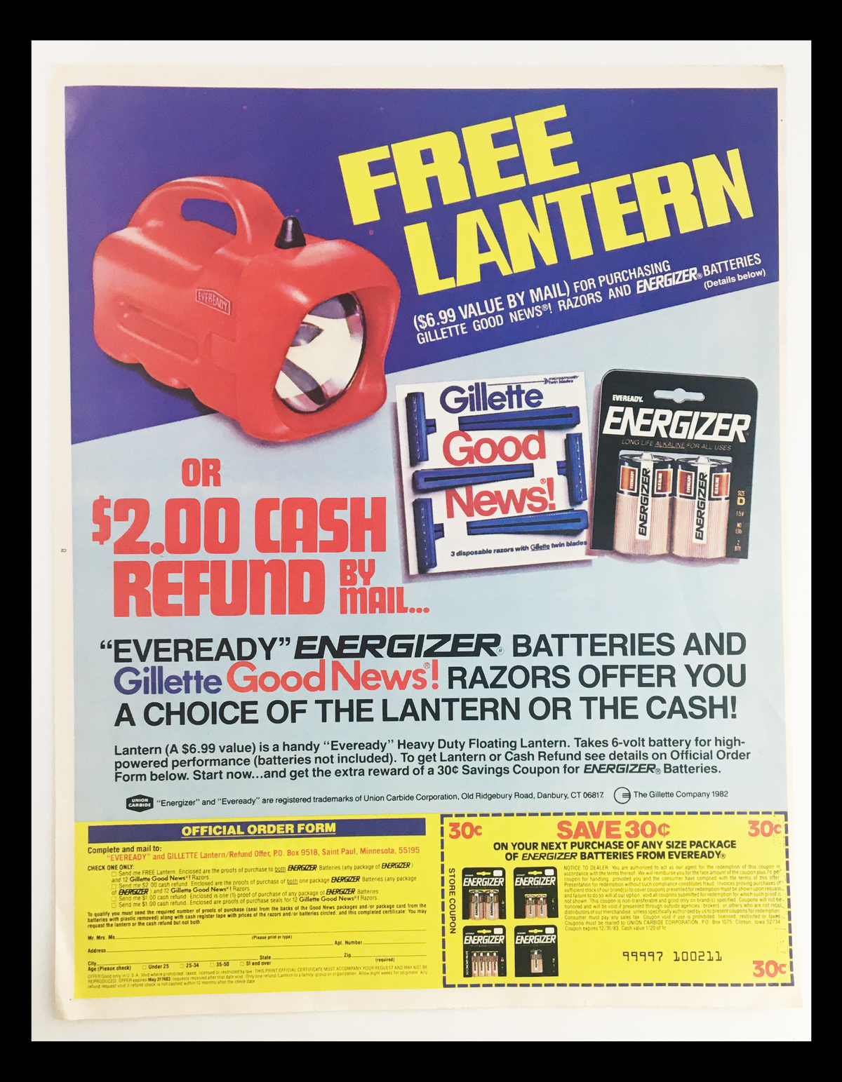 1982 Dairy Queen Ice Cream Circular Coupon Advertisement featuring promotional offers, original condition, and expired coupon details. Image includes a vibrant layout with product images and descriptions.