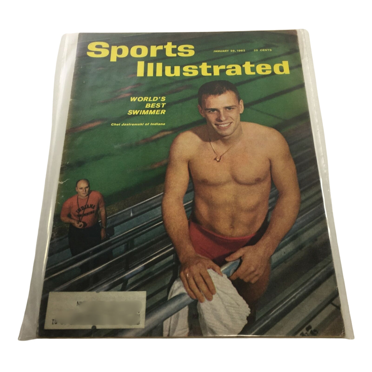 Cover of Sports Illustrated dated January 29, 1962 featuring Chet Jastremski, renowned as the world's best swimmer, with an image of him by the pool. Lot of 9 1960s Sports Illustrated Magazine Miscellaneous Collection.