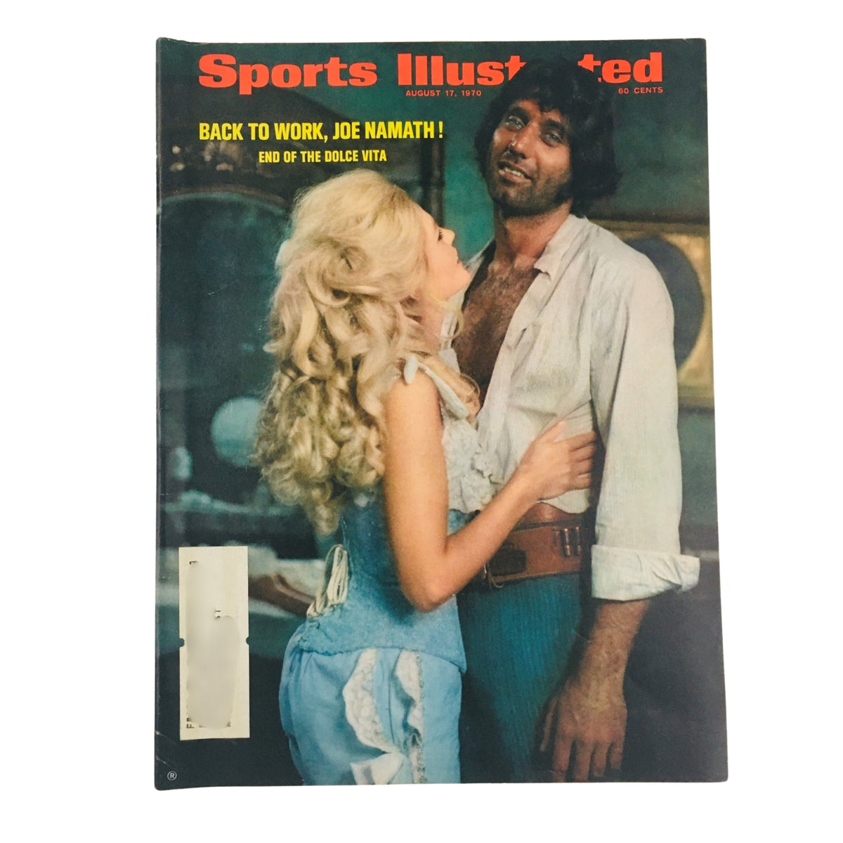 Cover of Sports Illustrated magazine from August 17, 1970, titled 'Back to Work, Joe Namath!', capturing a moment with Joe Namath, part of a lot of 8 1960s-1970s Sports Illustrated Magazine NFL Collections.