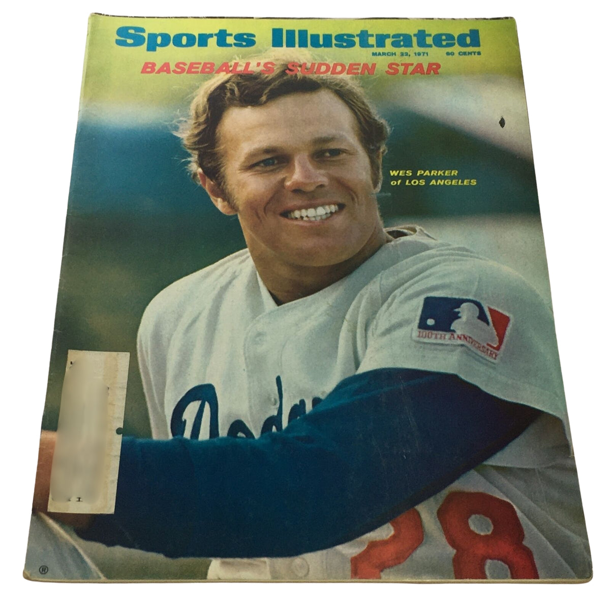Cover of Sports Illustrated magazine titled 'Baseball's Sudden Star' featuring Wes Parker of Los Angeles, March 22, 1971.