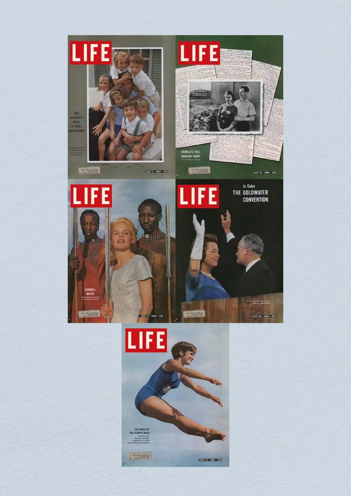 Life Magazine July 31, 1964 Cover featuring a gymnast in mid-air, emphasizing the spirit and athleticism of the era in relation to the Civil Rights Movement.